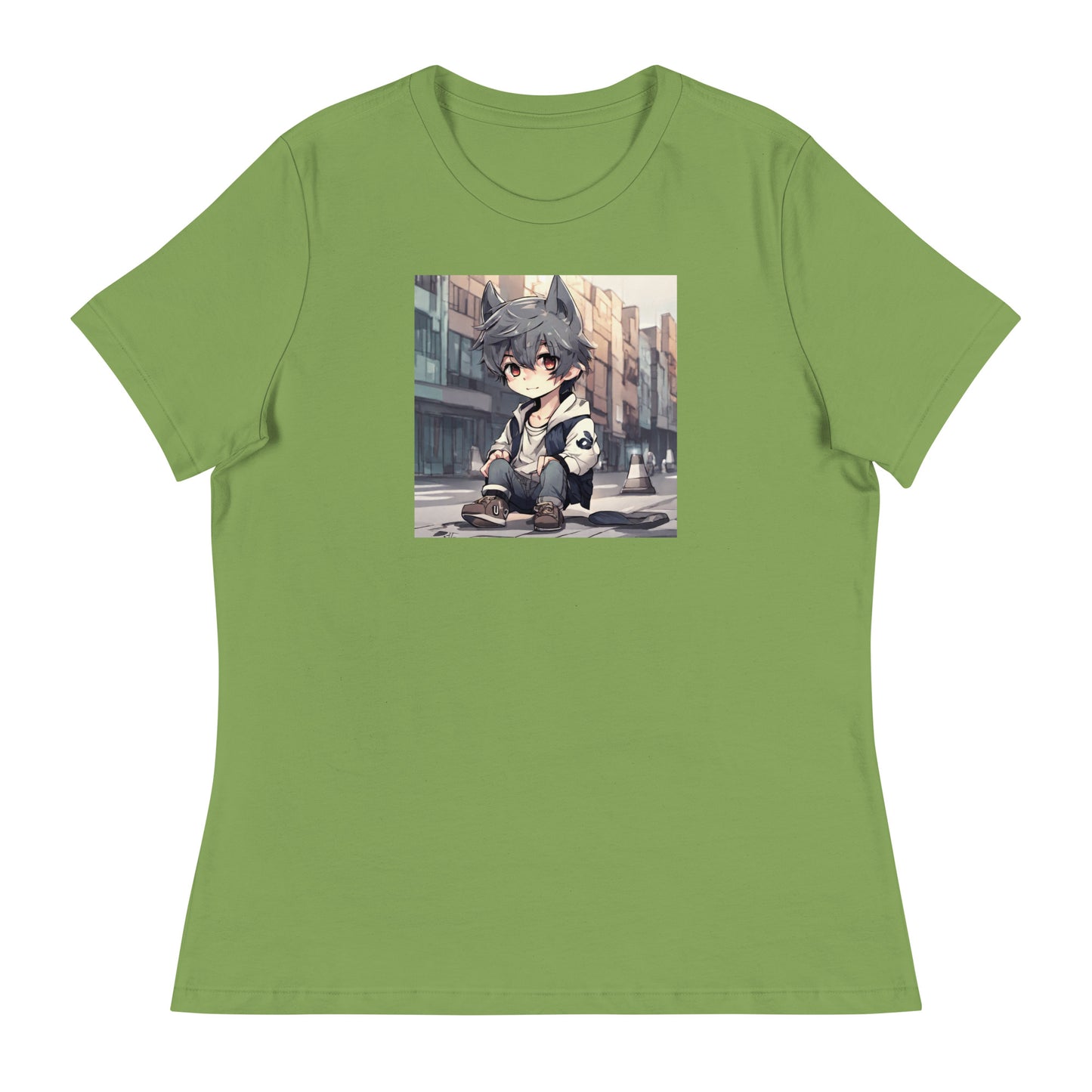 Wolf Spirit Women's Anime T-Shirt Leaf