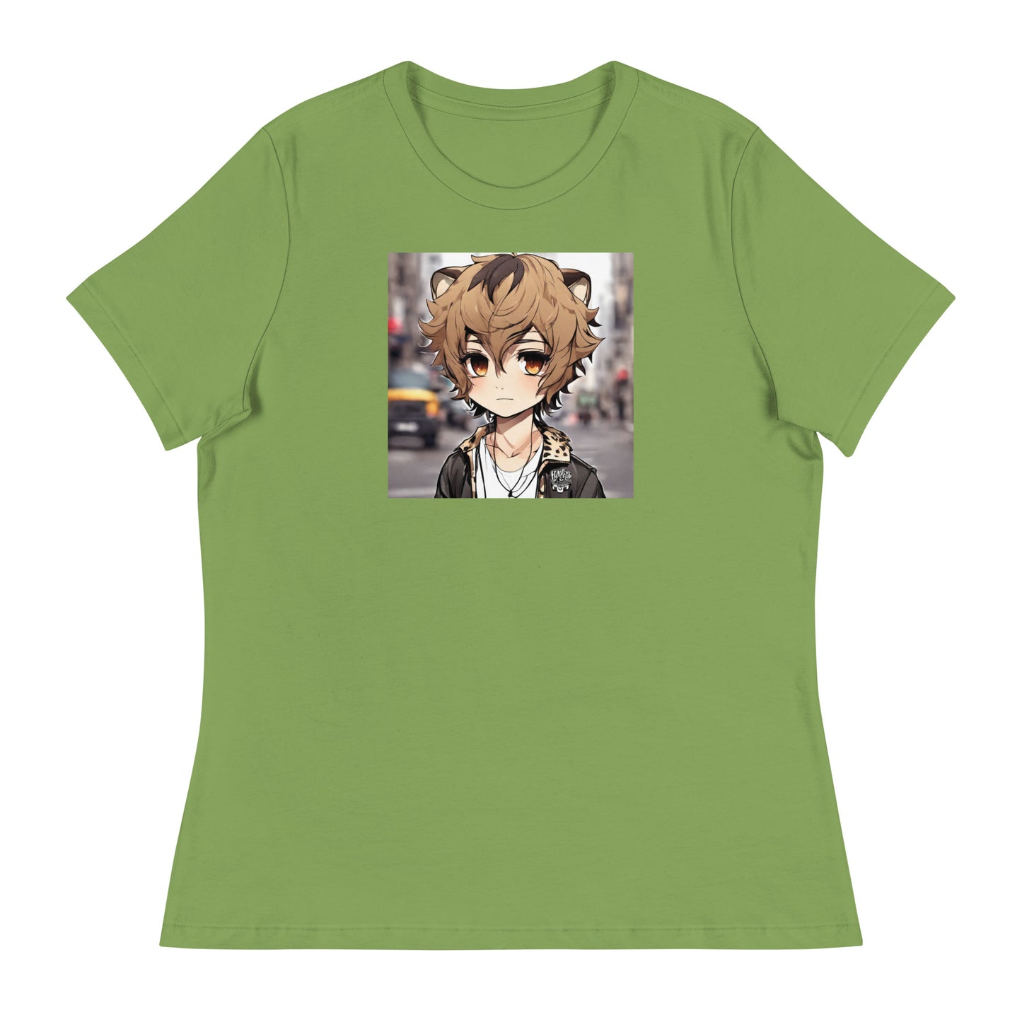 Leopard Boy Women's Anime T-Shirt Leaf