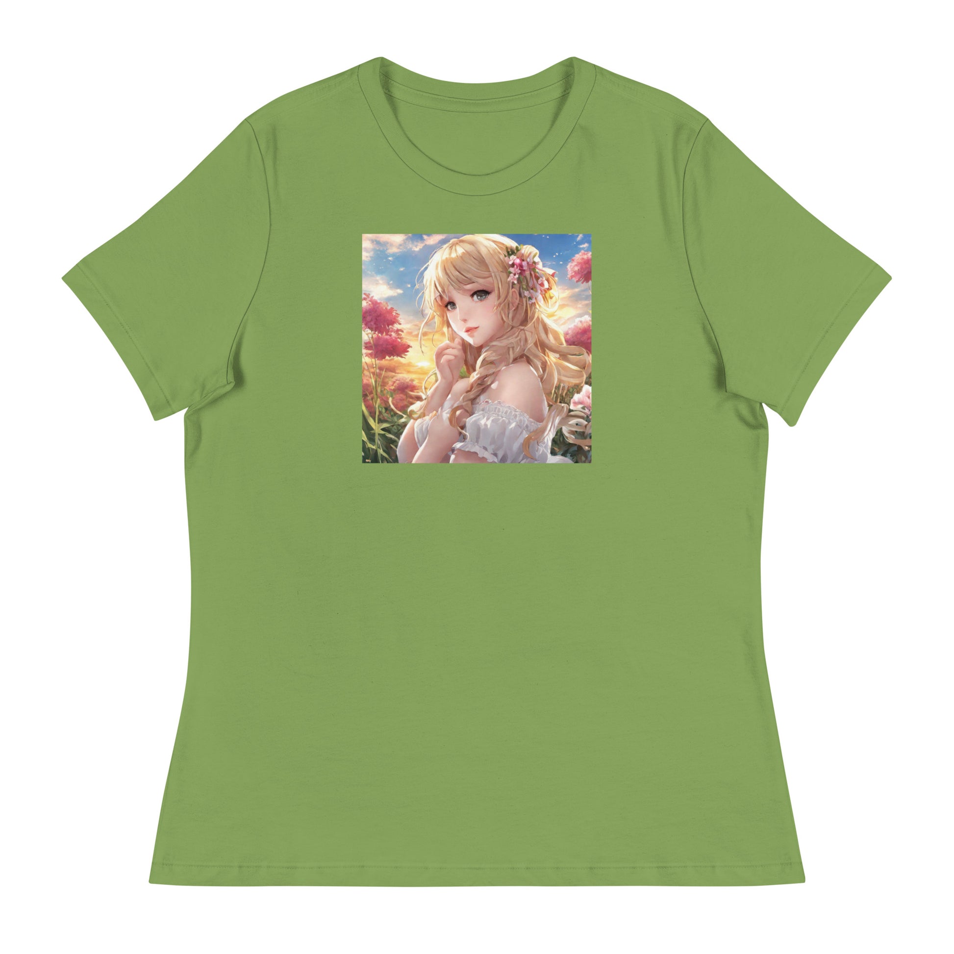 Timeless Beauty Women's Anime T-Shirt Leaf