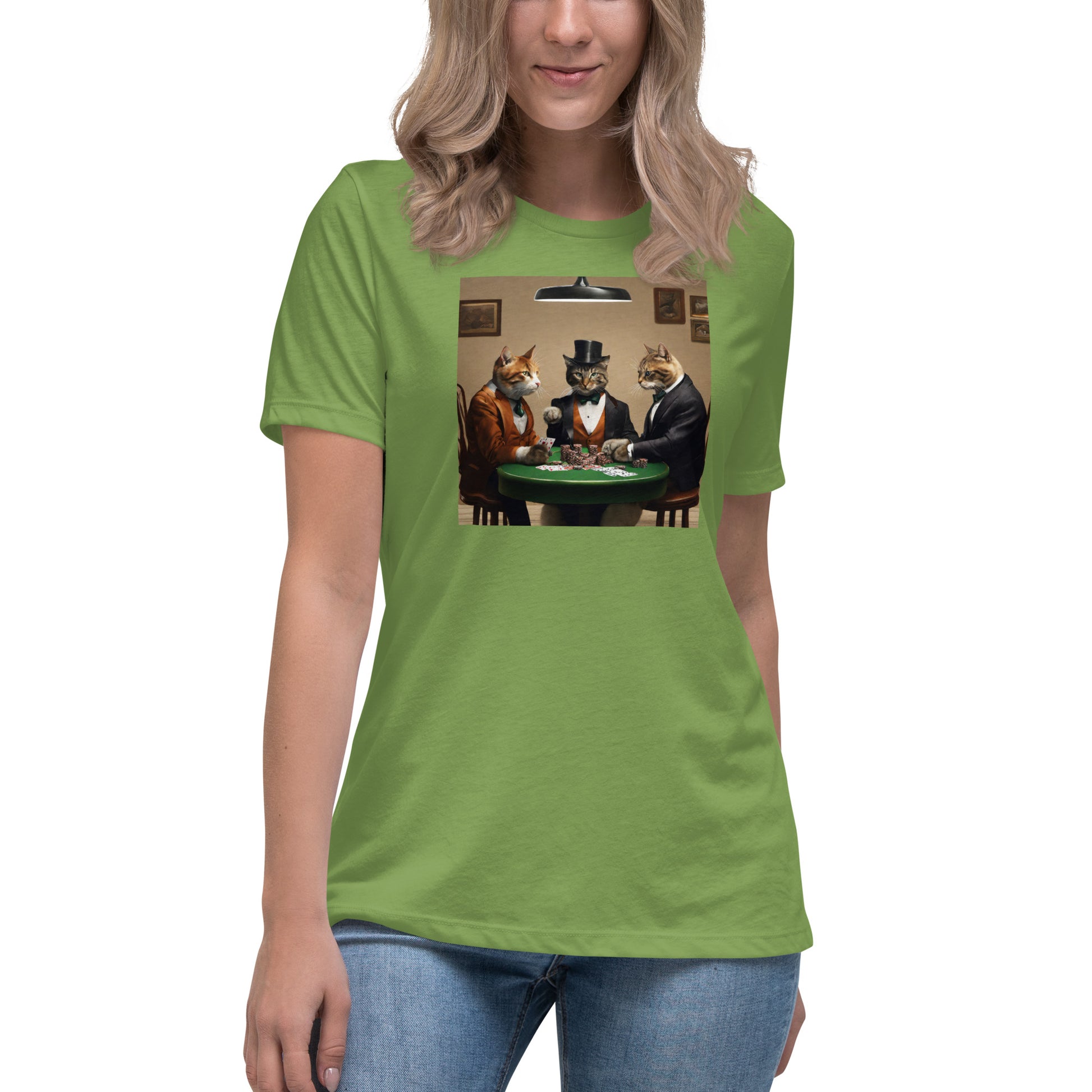 Cats Playing Poker Women's Funny T-Shirt