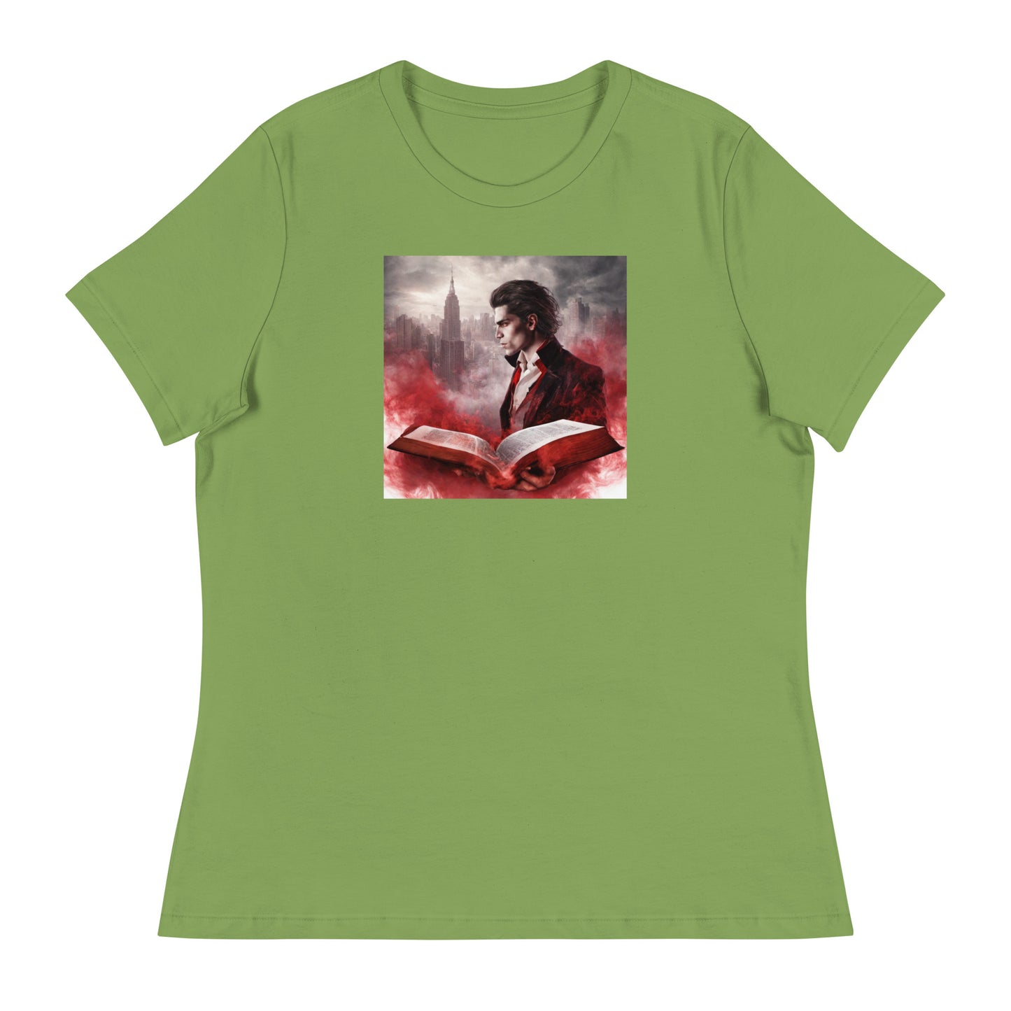 Women's Vampire Book Fan T-Shirt Leaf