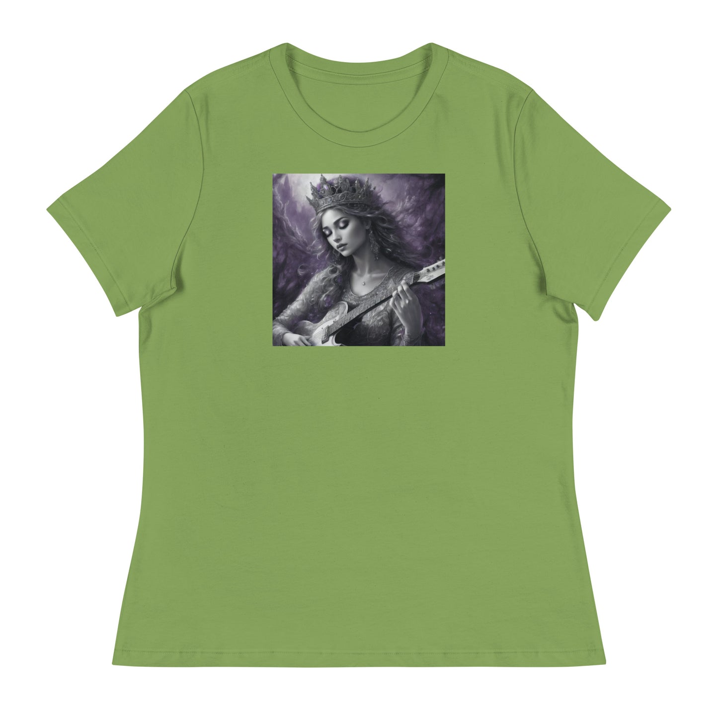 Princess Woman Playing the Guitar T-Shirt Leaf