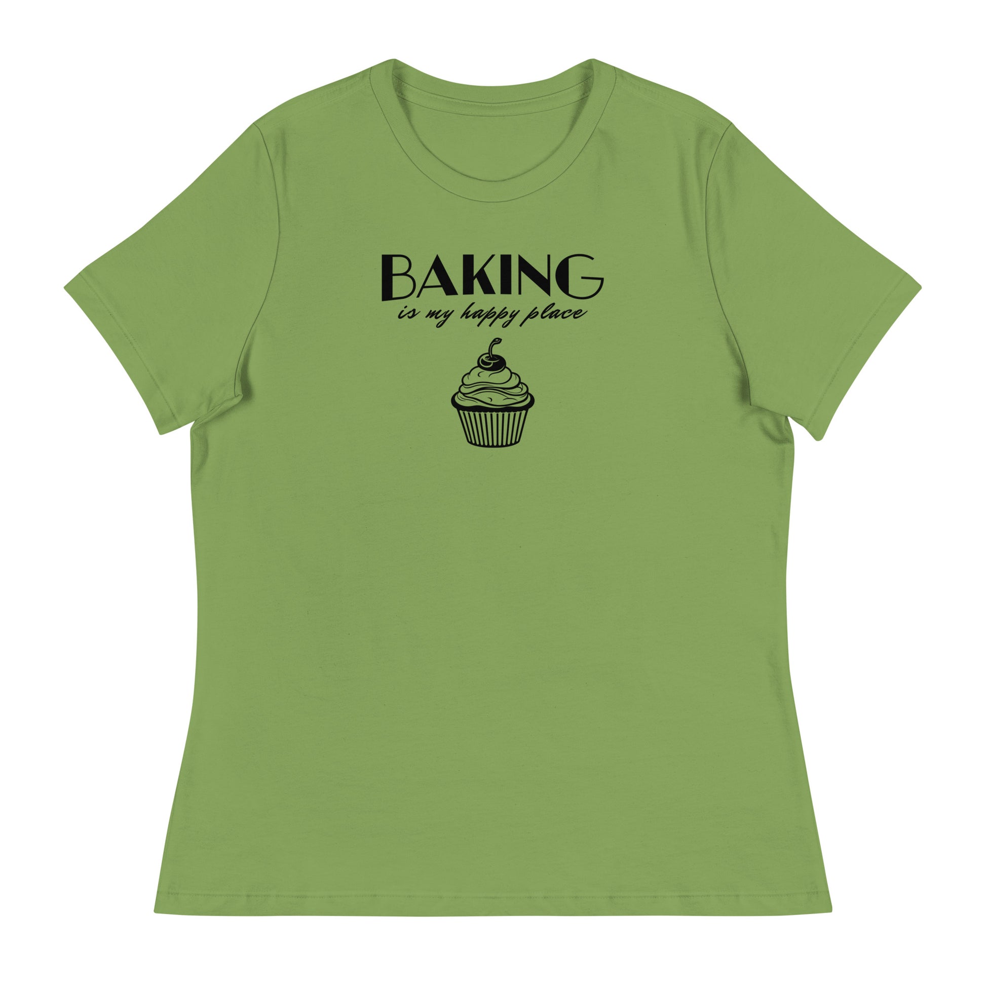 Women's Baking is my Happy Place T-Shirt Leaf