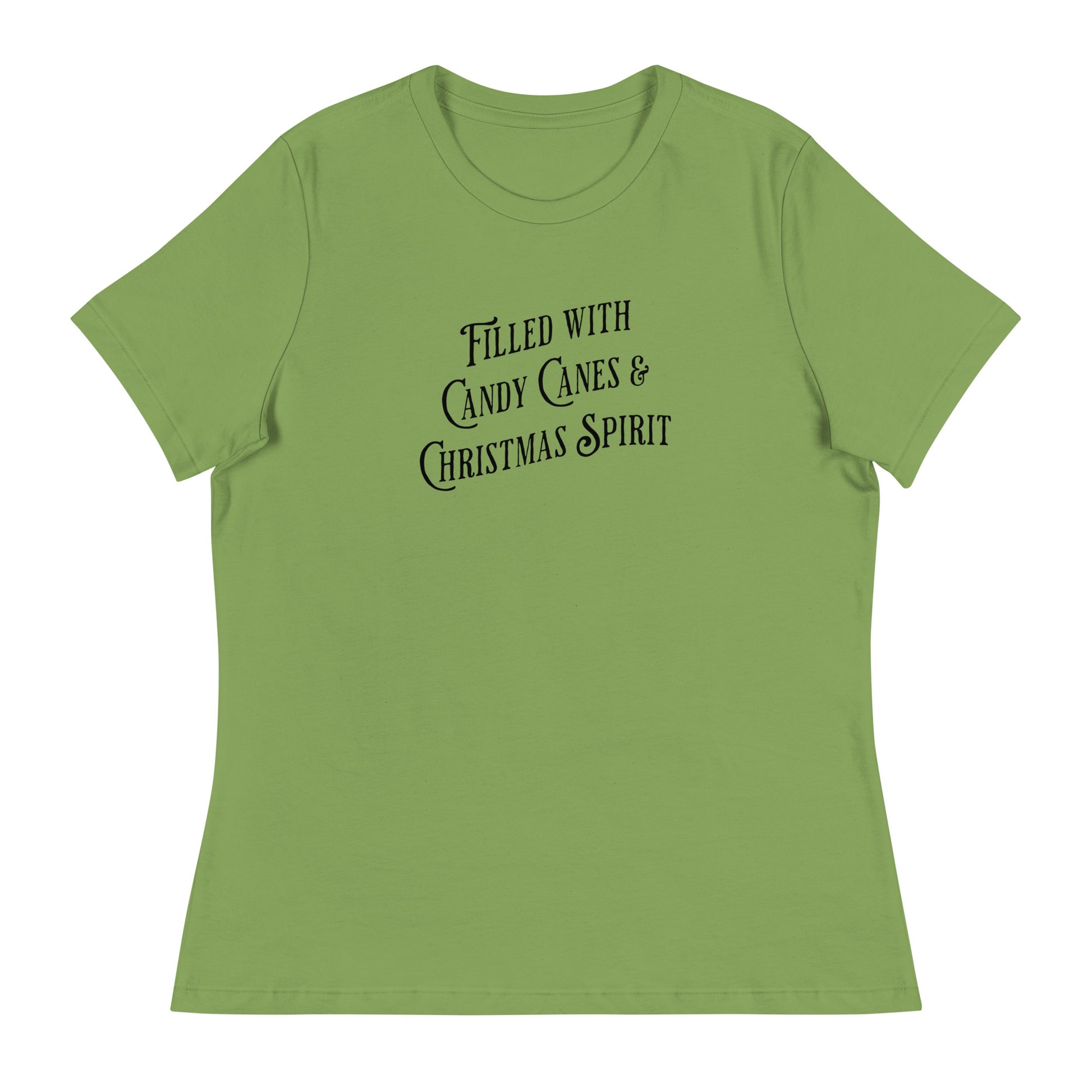 Filled with Candy Canes and Christmas Spirit Women's Holiday T-Shirt Leaf