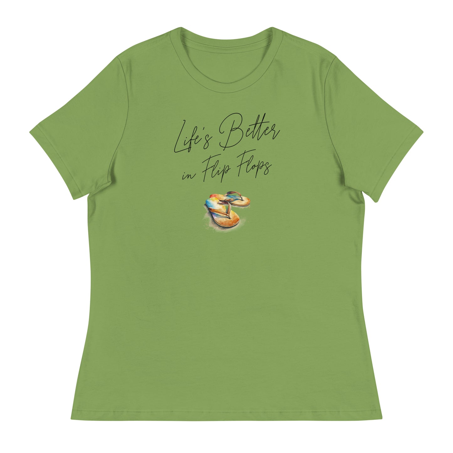 Life's Better in Flip Flops Women's Beach T-Shirt Leaf