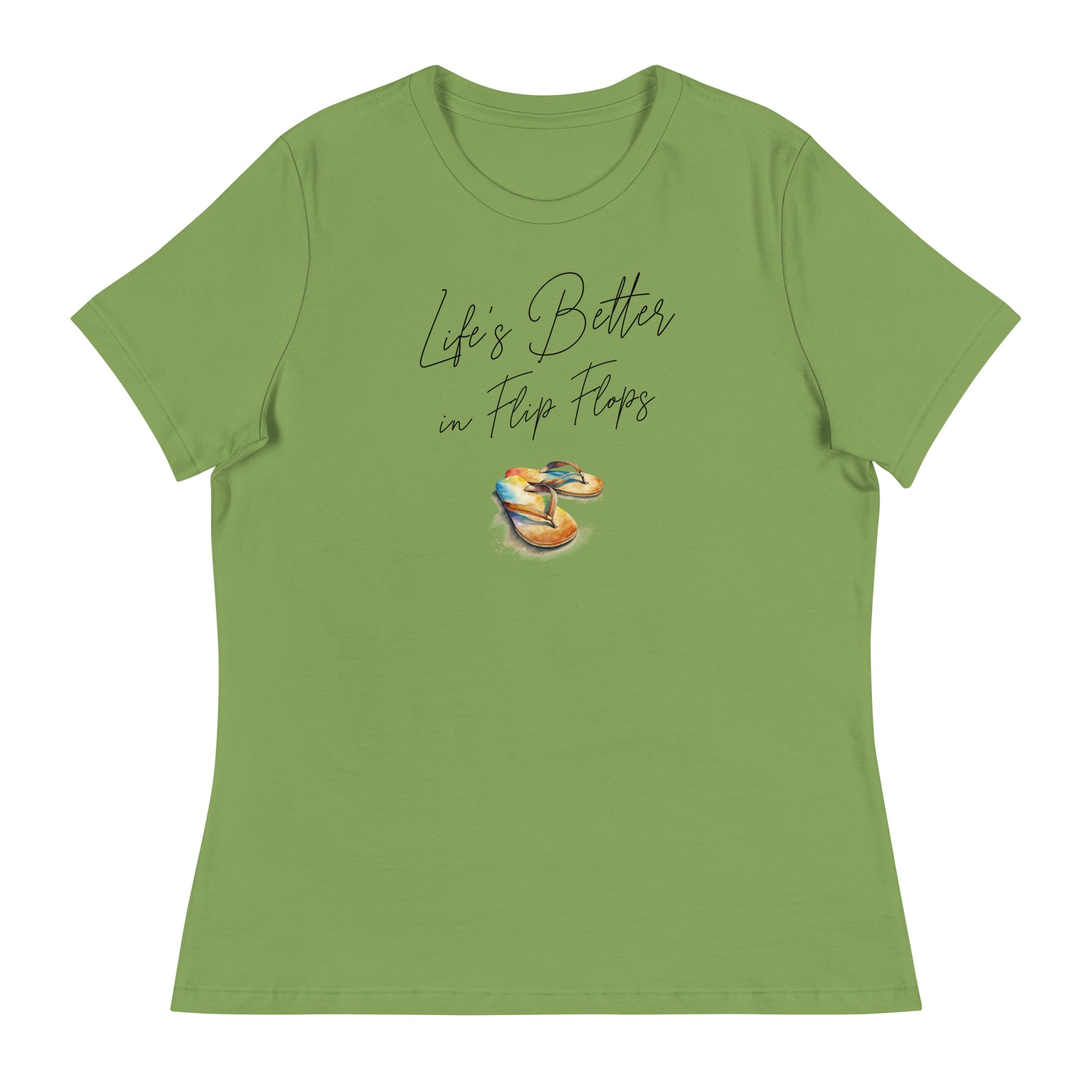 Life's Better in Flip Flops Women's Beach T-Shirt Leaf