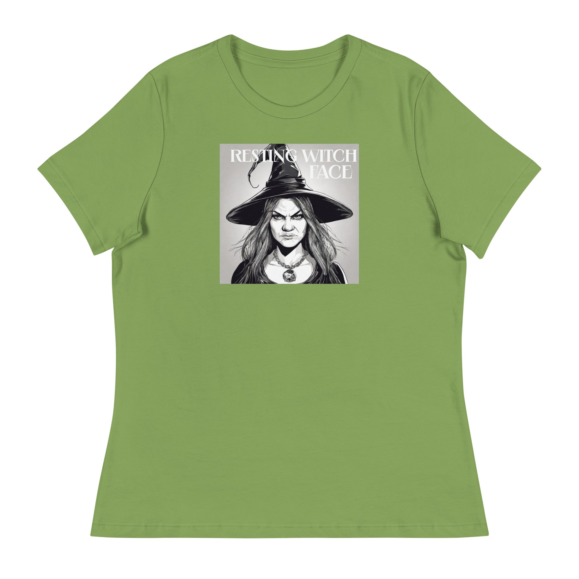 Resting Witch Face Women's Halloween T-Shirt Leaf