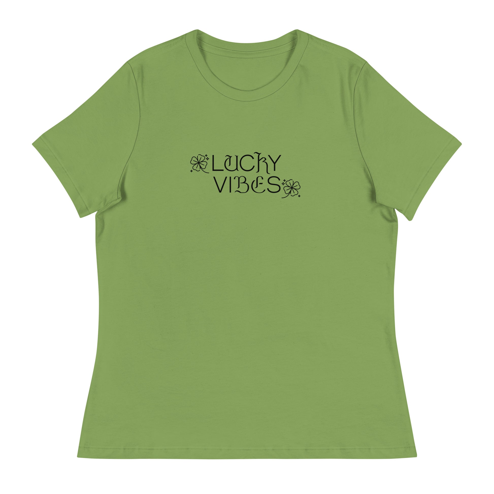 Lucky Vibes Women's St Patrick's Day T-Shirt Leaf