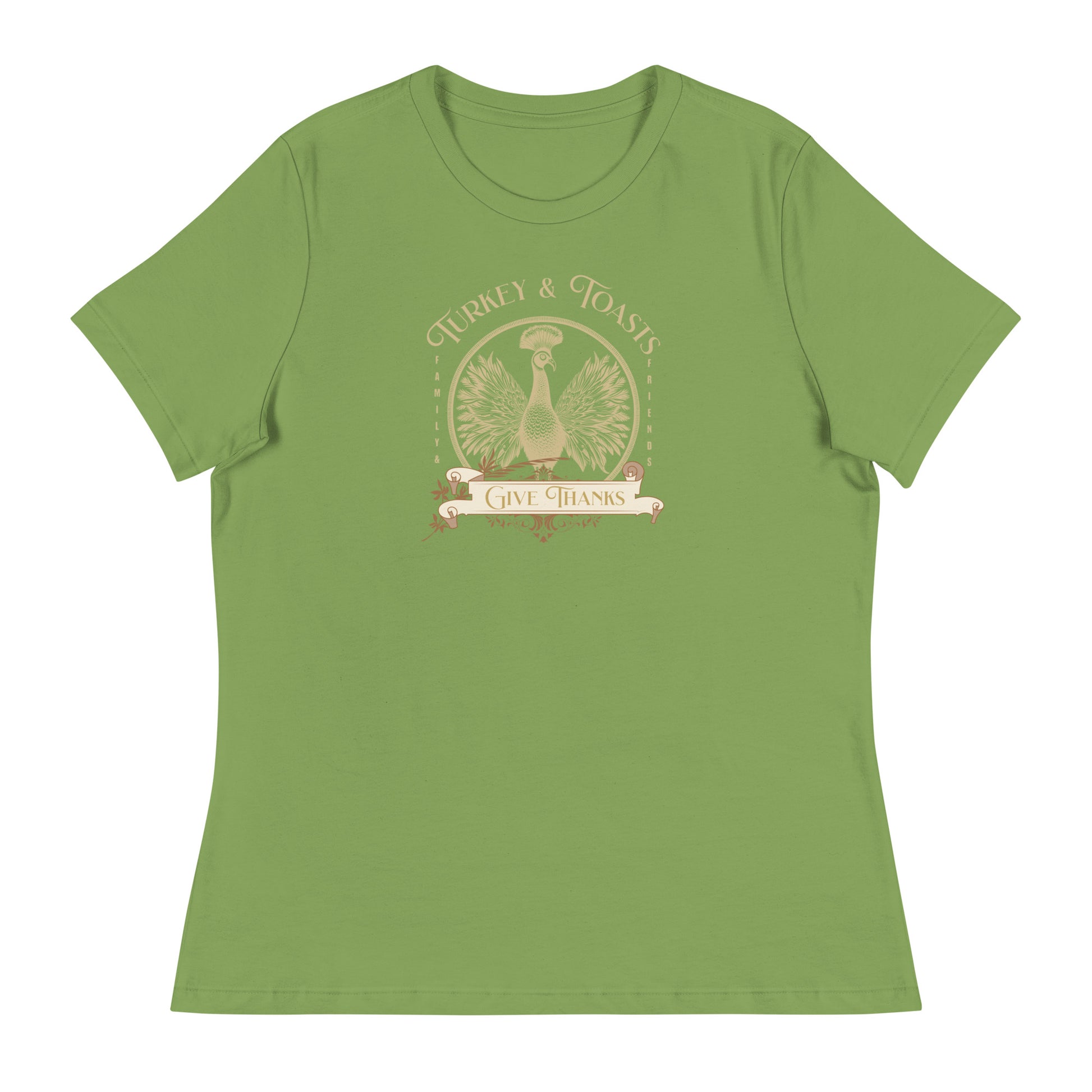 Turkey & Toasts Give Thanks Women's T-Shirt Leaf