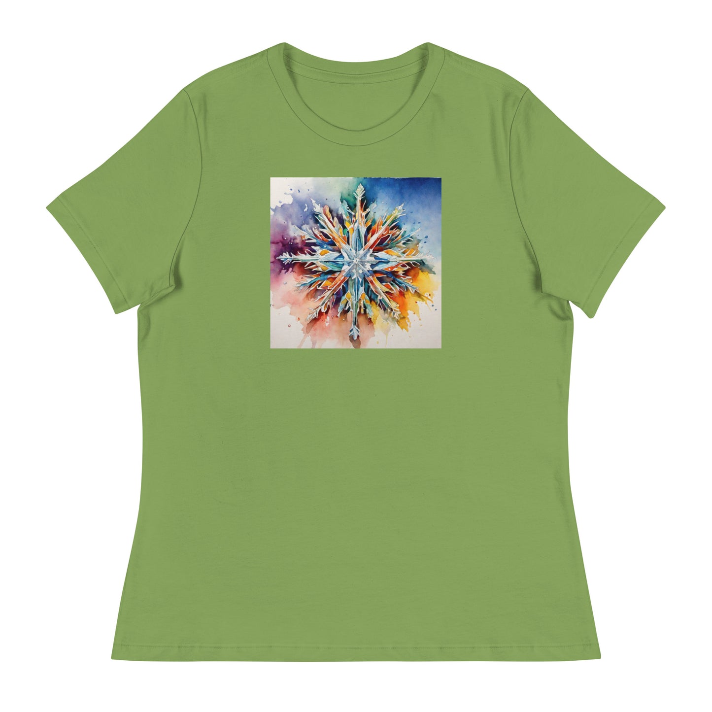 Colorful Snowflake Women's Christmas T-Shirt Leaf