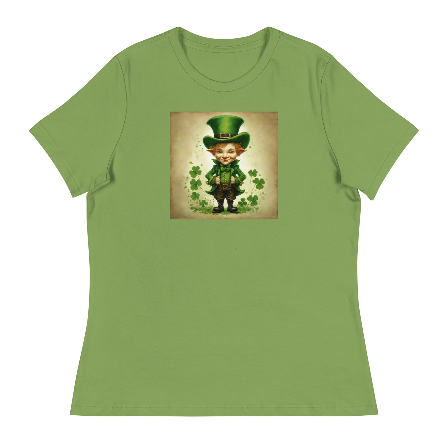 Cute Leprechaun Women's St Patrick's Day T-Shirt Leaf