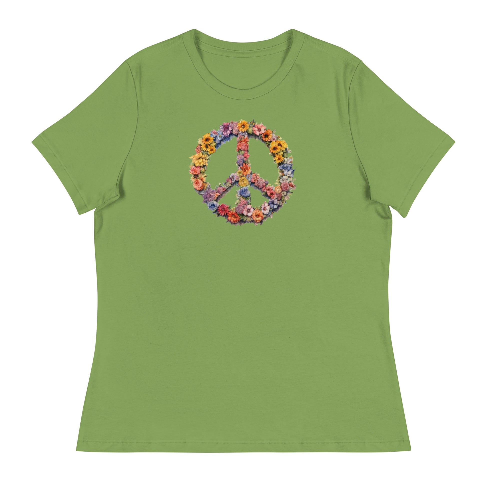 Flower Peace Sign Women's T-Shirt Leaf