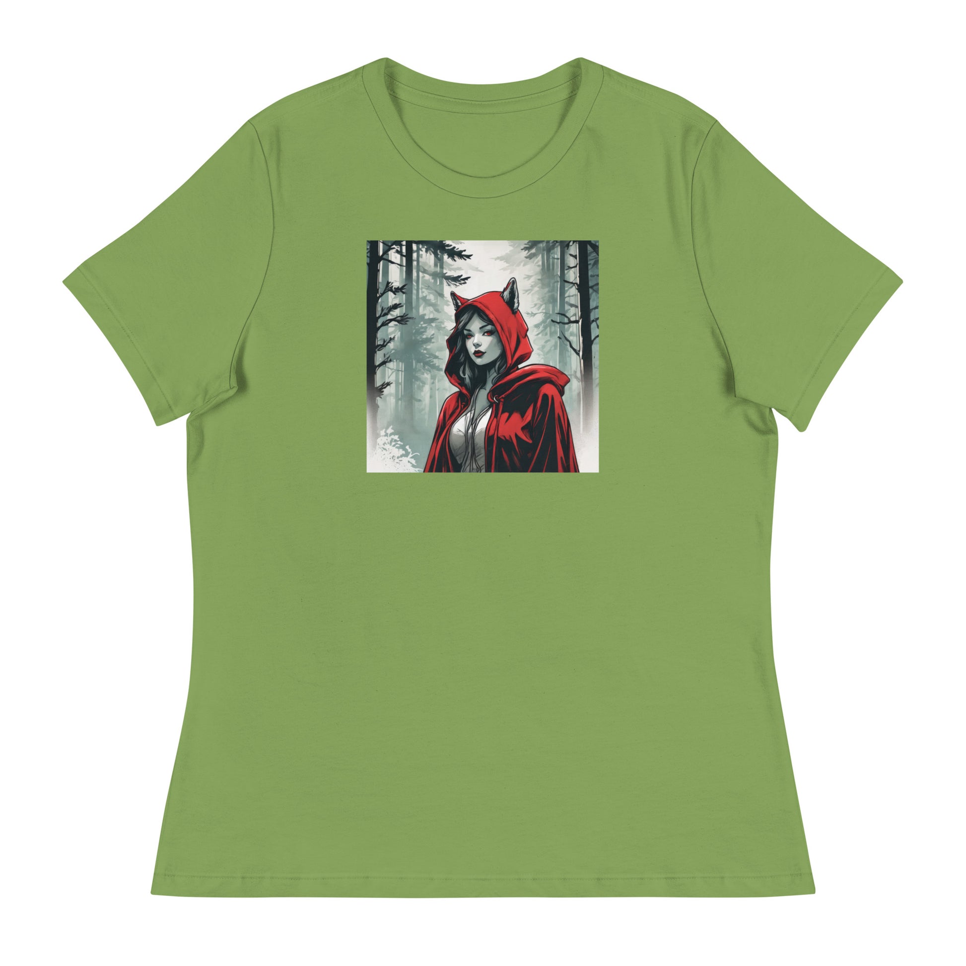 Modern Red Riding Hood Women's Fairy Tale T-Shirt Leaf