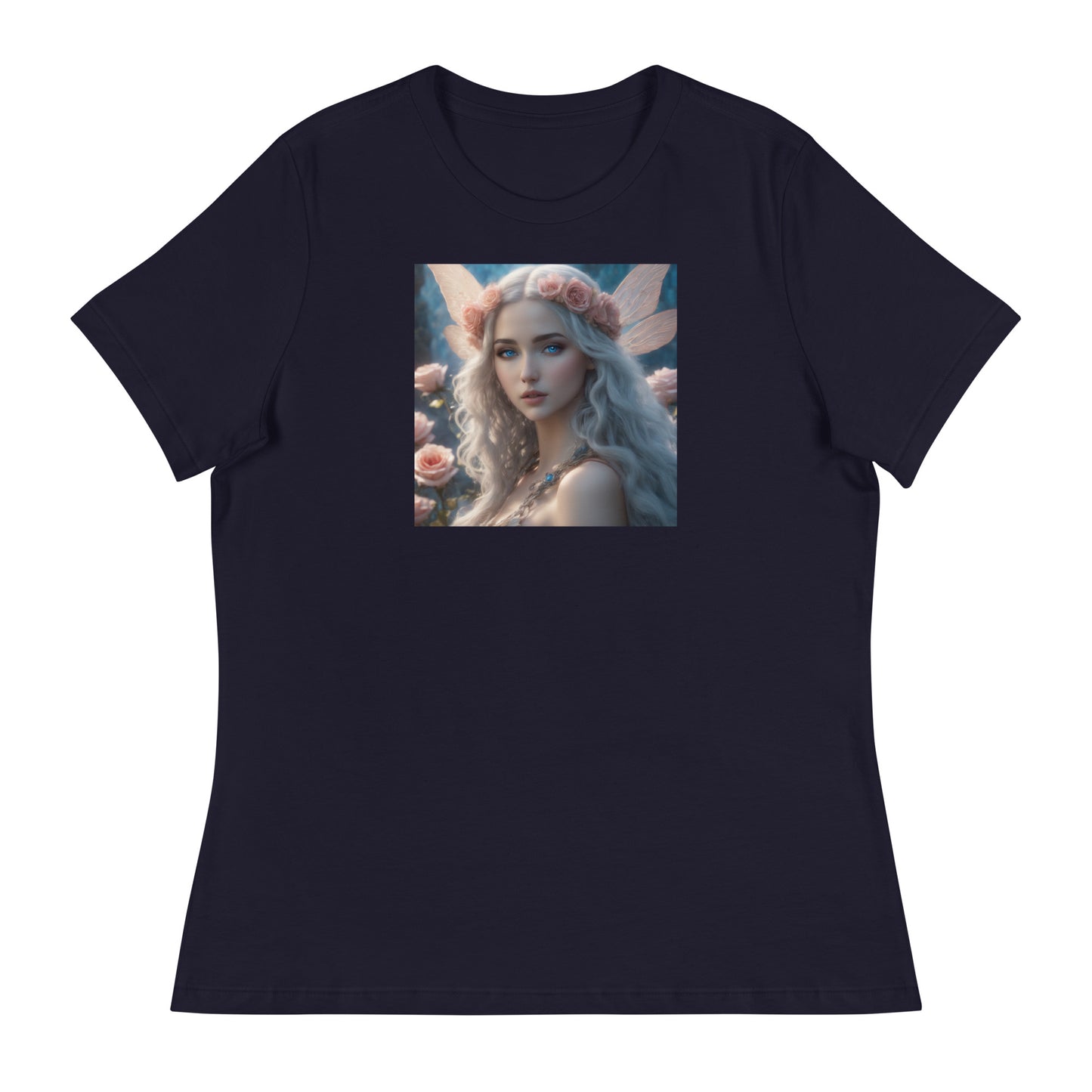 Rose Fairy Women's Fantasy T-Shirt Navy