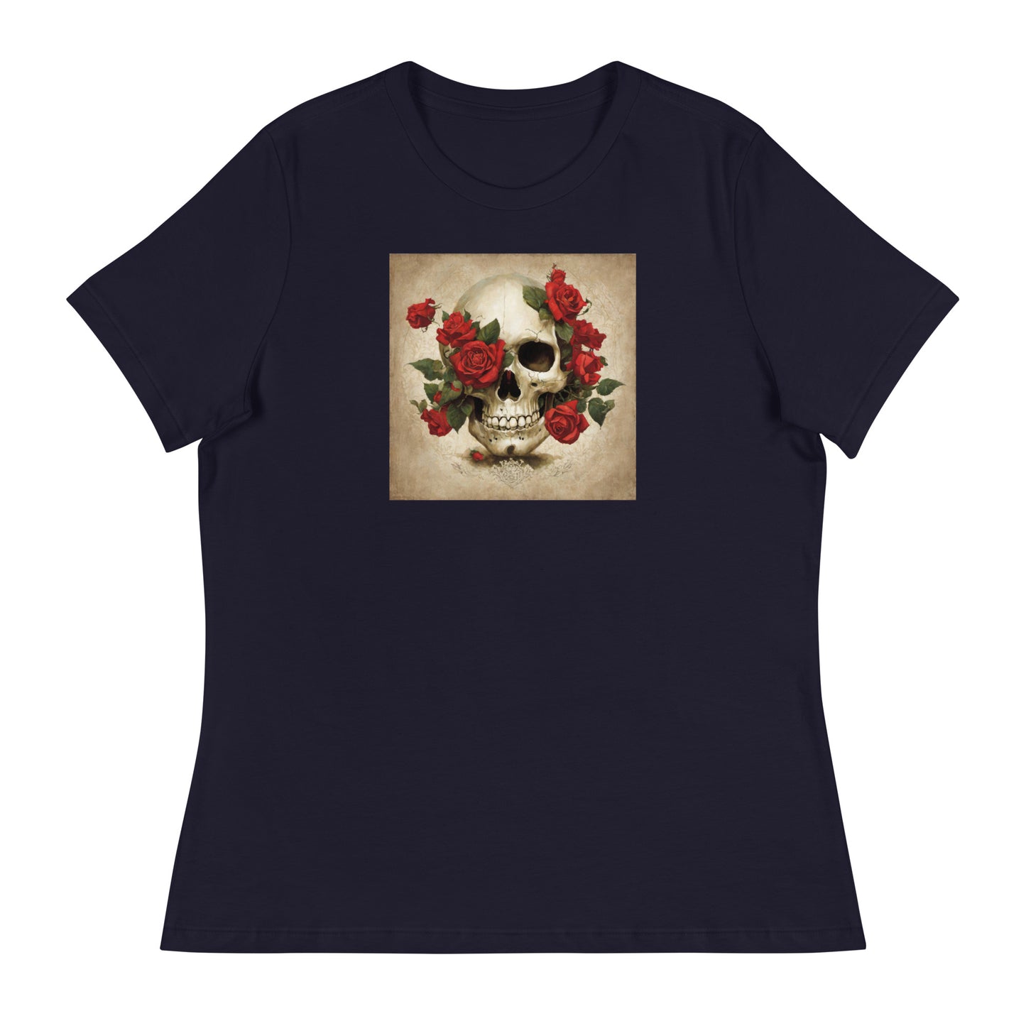 Skull & Roses Women's T-Shirt Navy