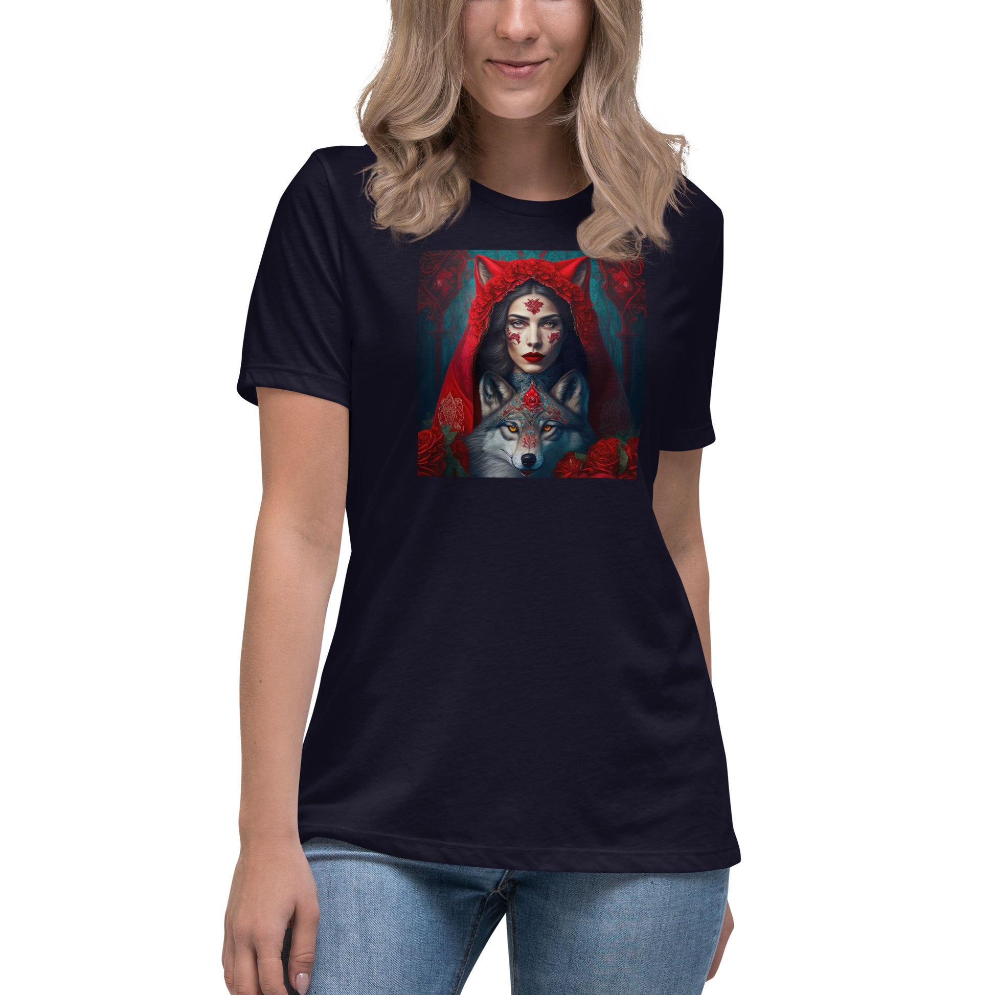 Red Riding Hood Unites with the Wolf Women's T-Shirt