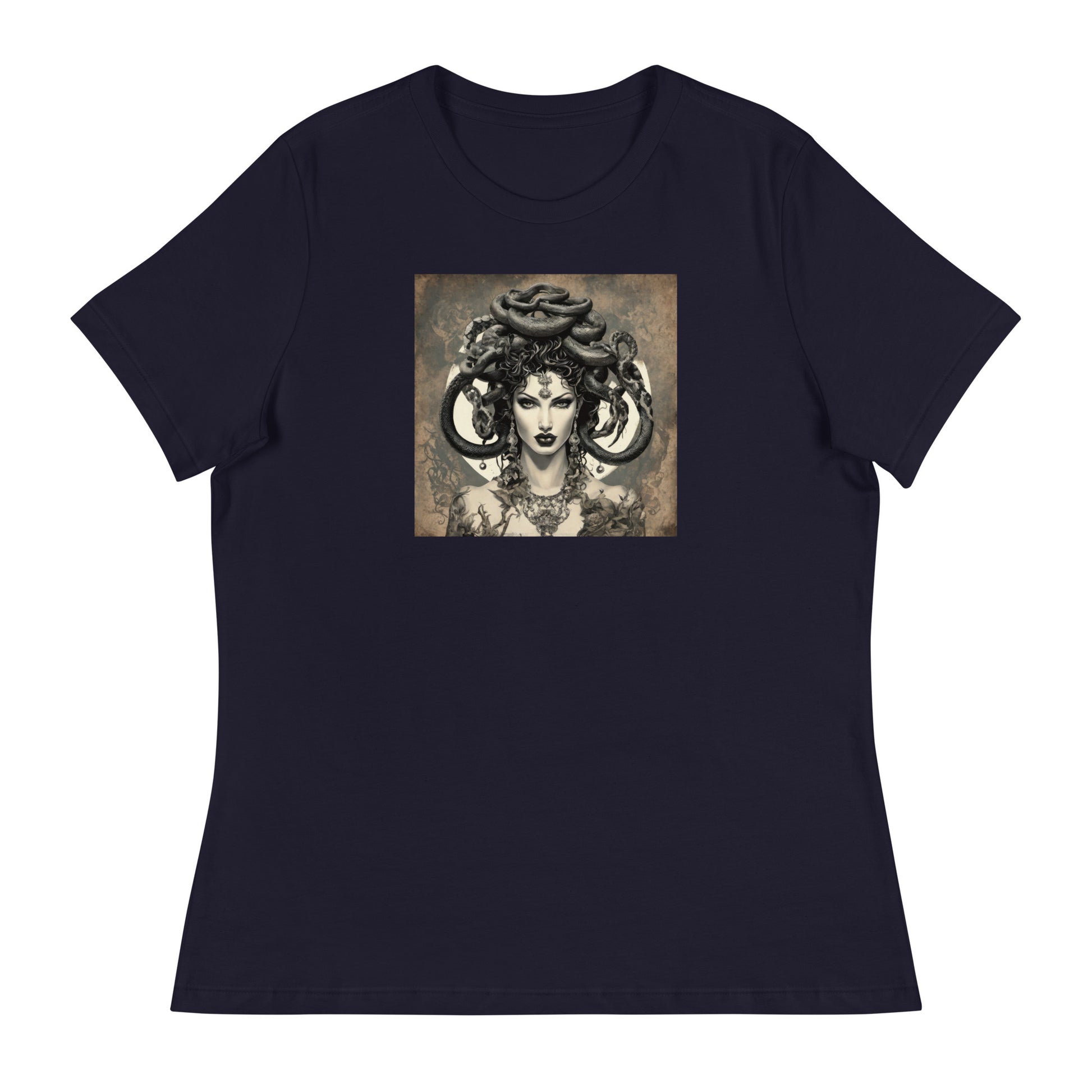 Medusa's Gaze Women's Graphic Tee Navy