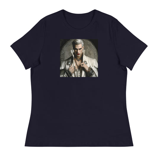 Vampire with Style Women's Graphic Tee Navy