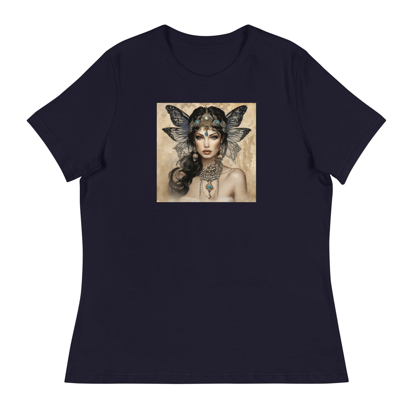 Alluring Fairy Women's Fantasy T-Shirt Navy