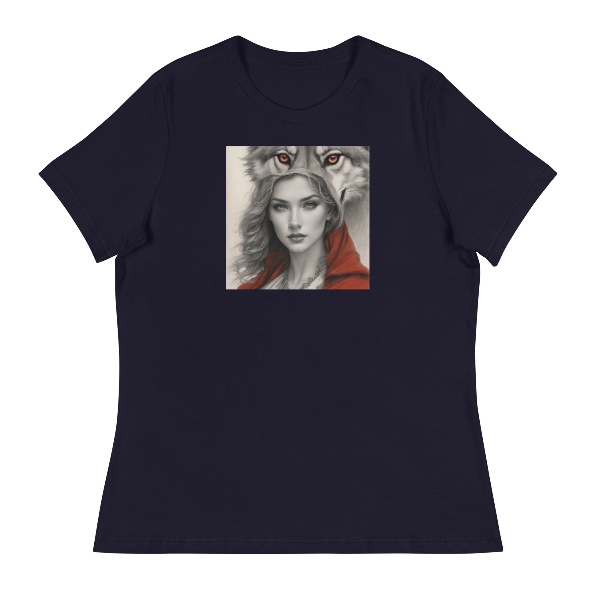 Mystique of the Wolf Women's T-Shirt Navy