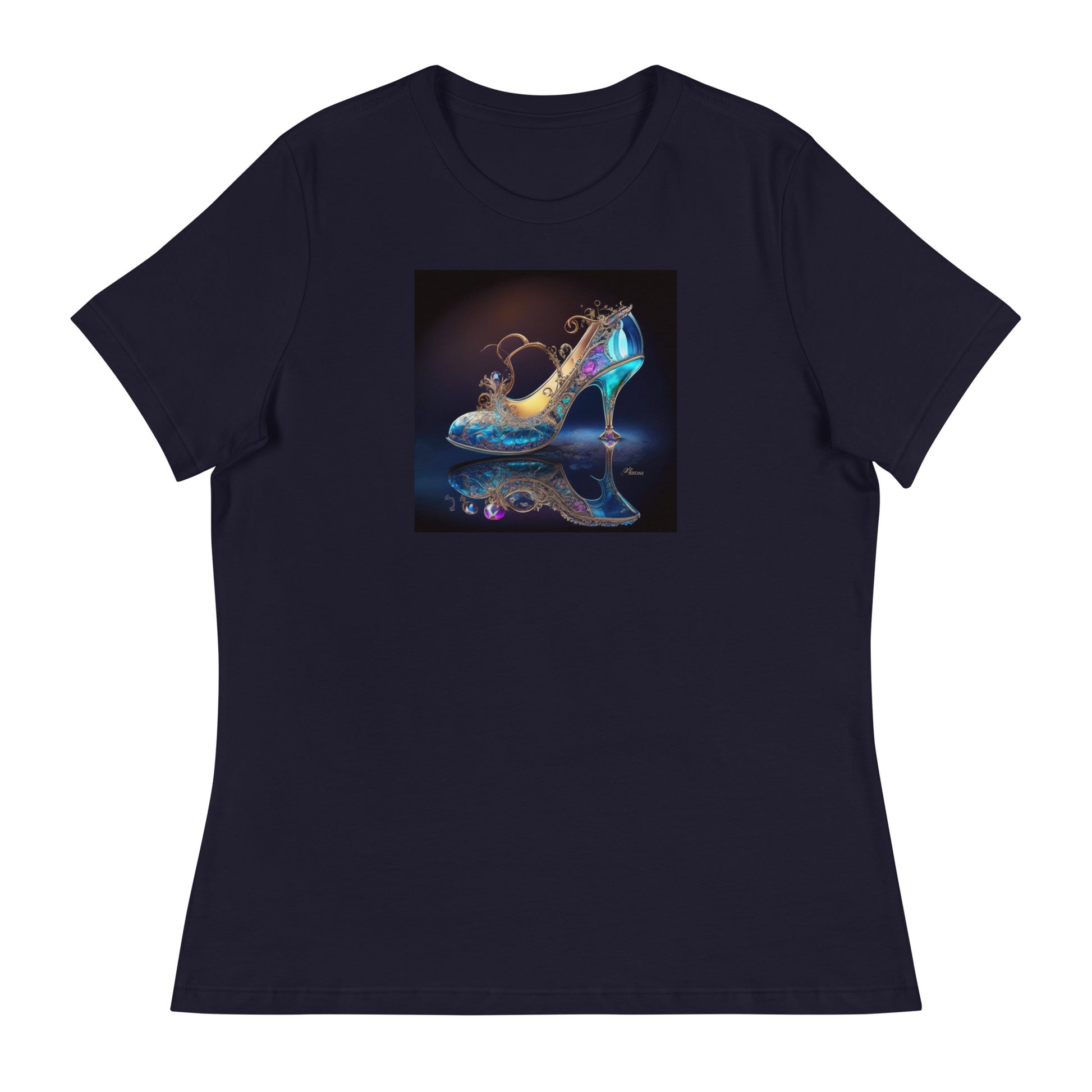 Cinderella's Glass Slipper Women's Fairy Tale T-Shirt Navy