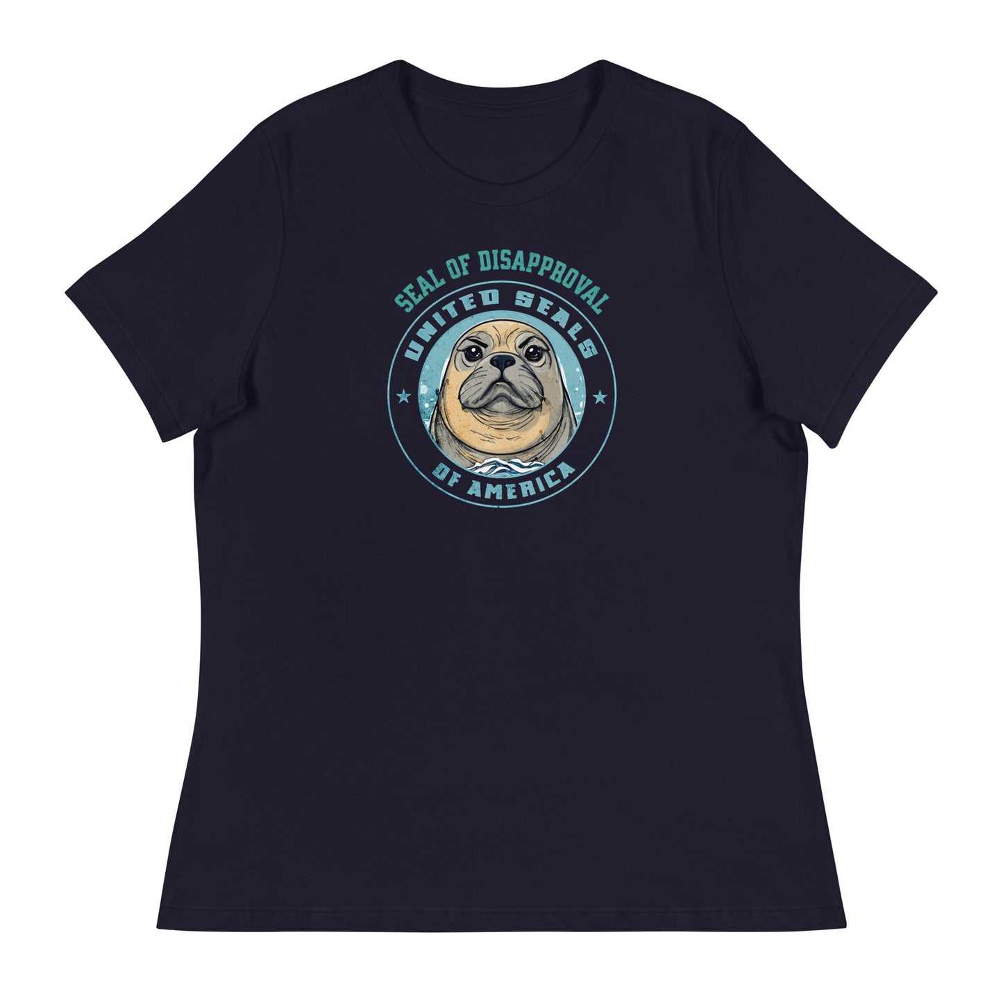 Seal of Disapproval Women's Funny T-Shirt Navy