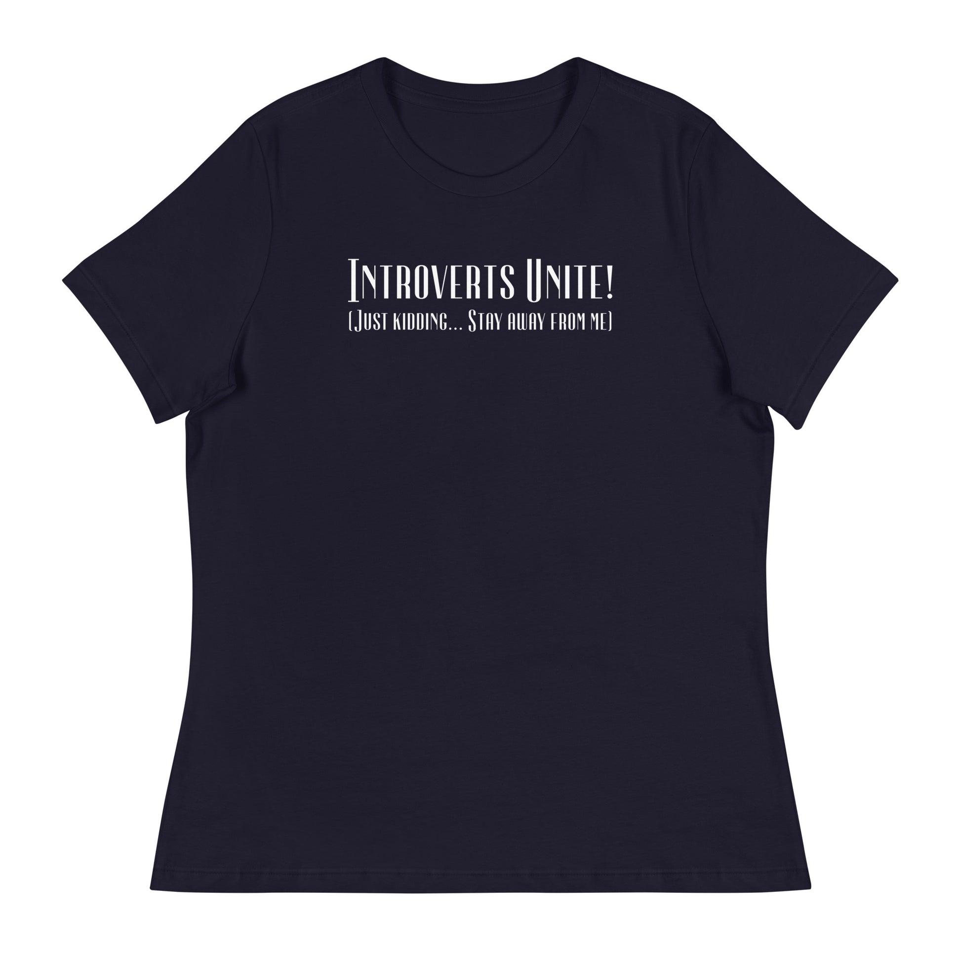 Introverts Unite Women's Funny T-Shirt Navy