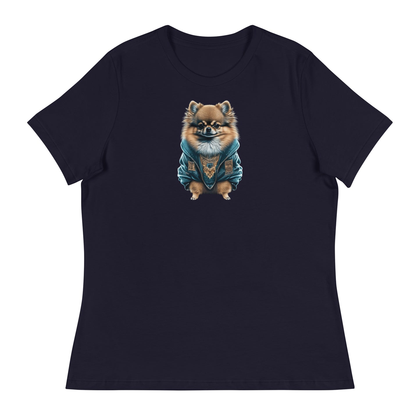 Fancy Pomeranian Women's Dog Lover T-Shirt Navy