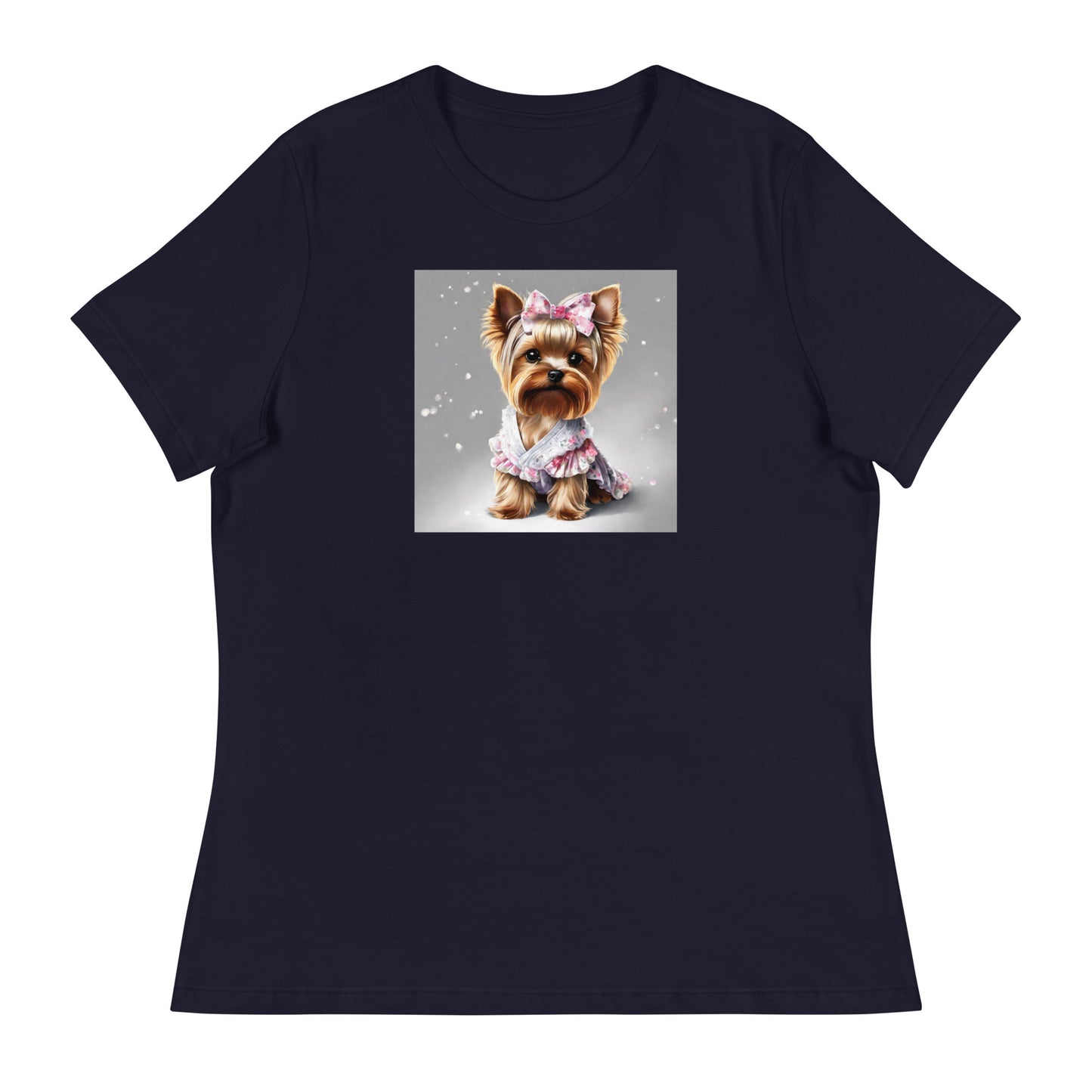 Yorkie Princess Women's Dog Lover T-Shirt Navy