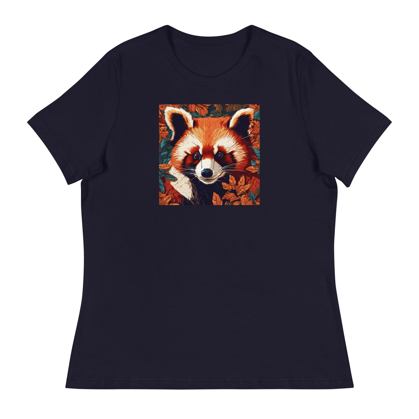 Red Panda Women's Animal Lover T-Shirt Navy