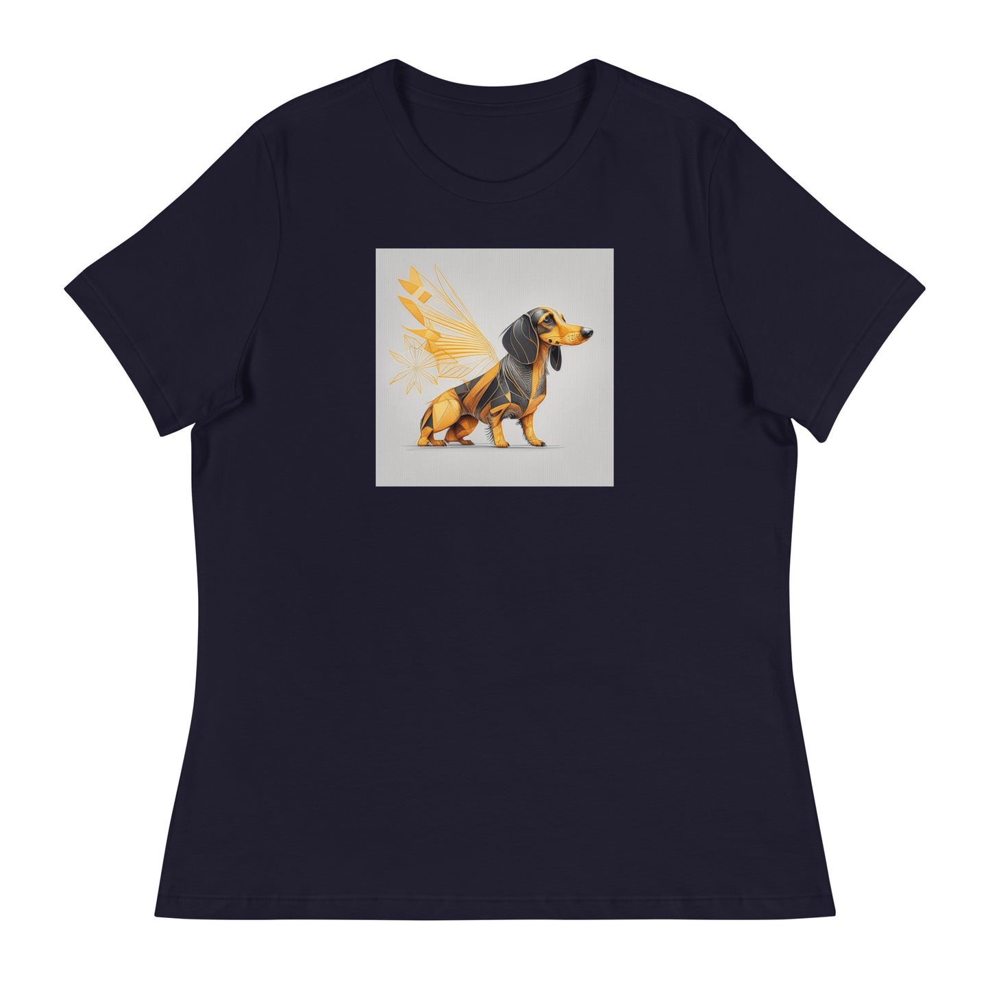 Dachshund with Wings Women's Dog Lover T-Shirt Navy