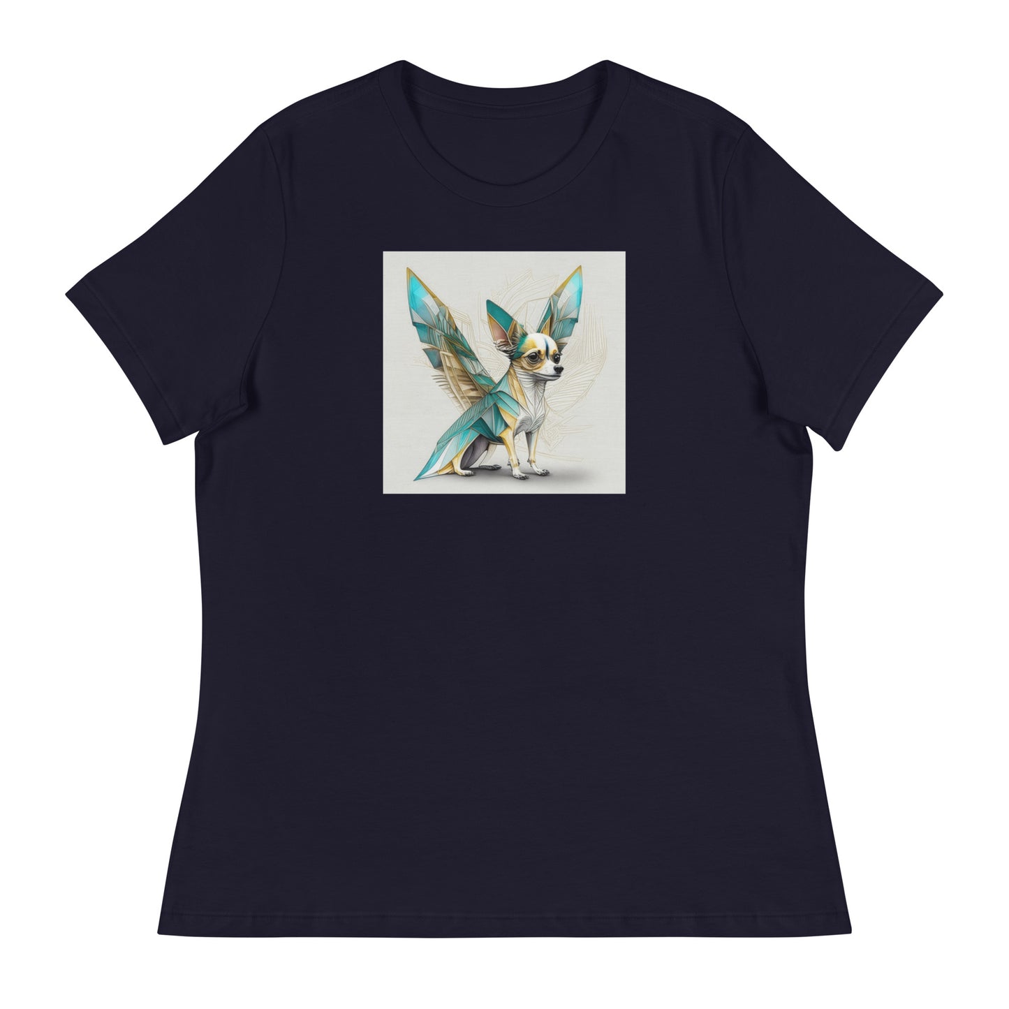 Chihuahua with Wings Women's Dog Lover T-Shirt Navy