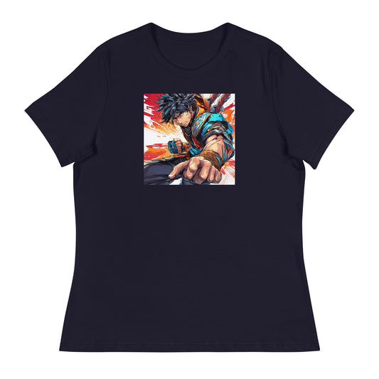 Dauntless Hero Women's Anime T-Shirt Navy