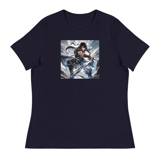 Victory is Mine Women's Anime T-Shirt Navy