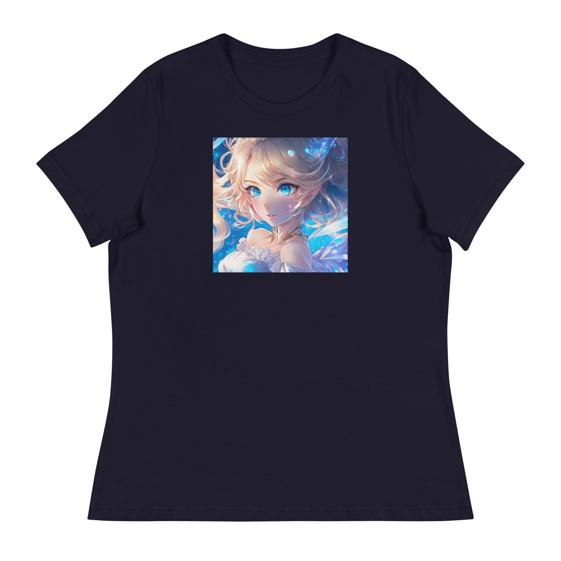 Cute Anime Princess Women's Graphic Tee Navy