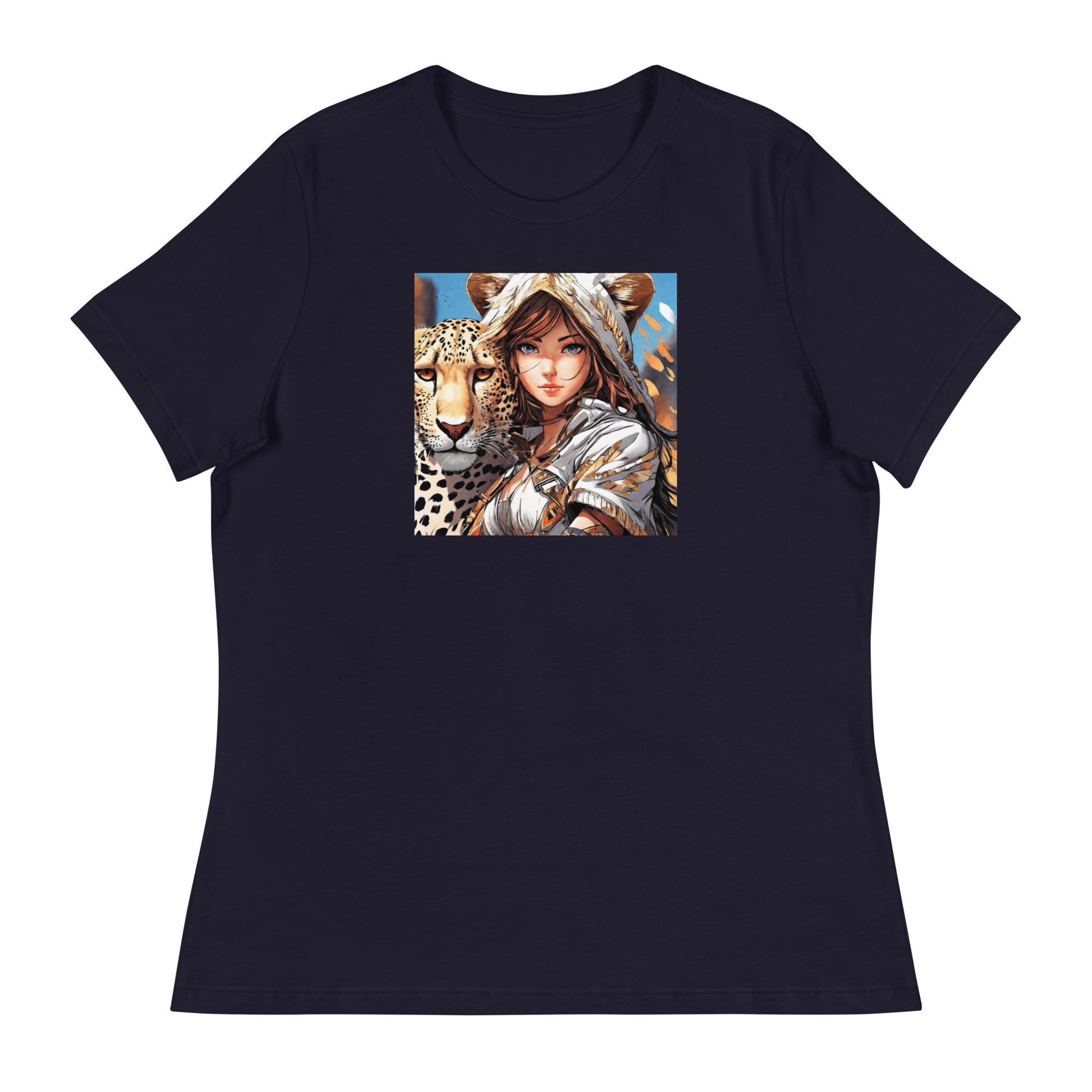 Leopard Queen Women's Anime T-Shirt Navy