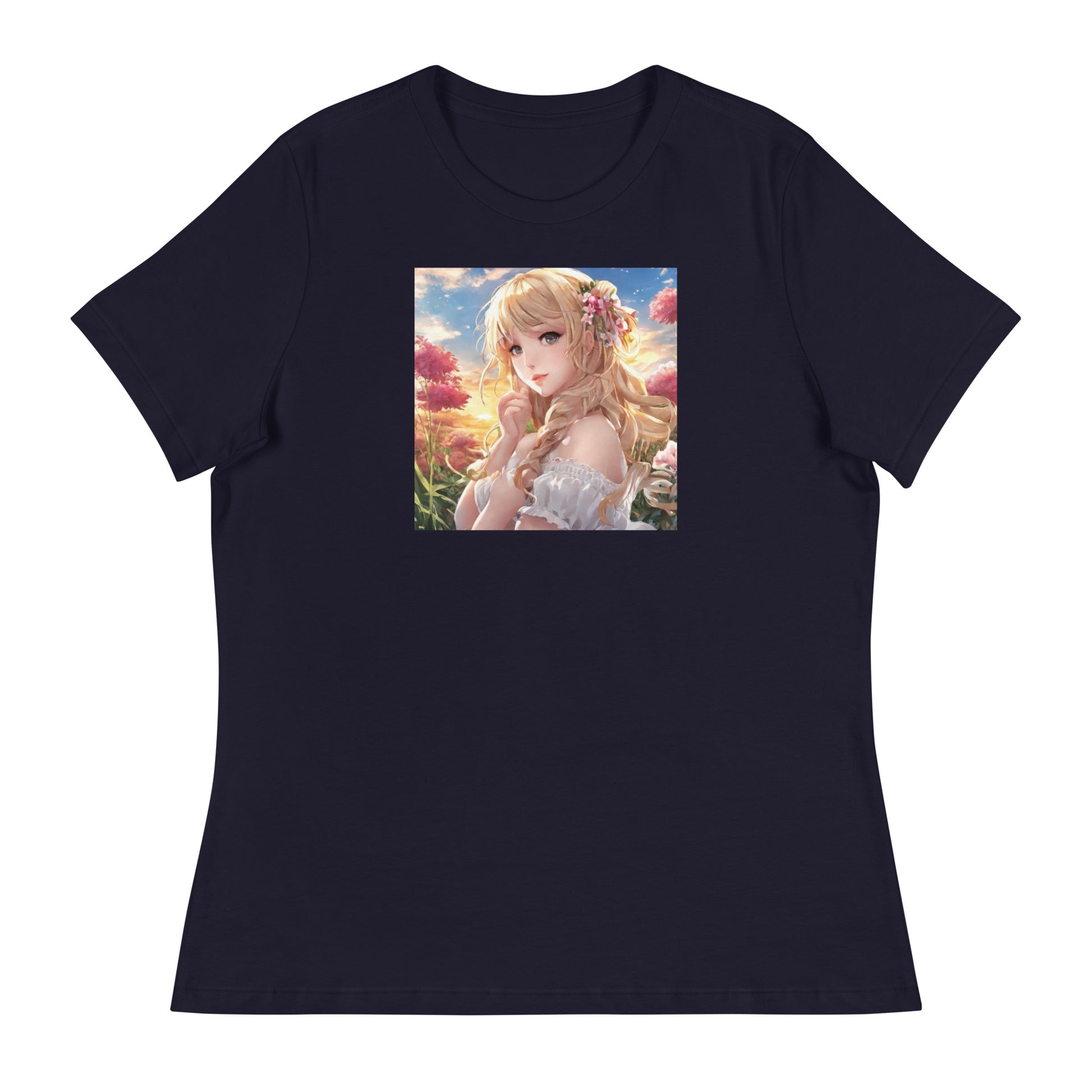 Timeless Beauty Women's Anime T-Shirt Navy