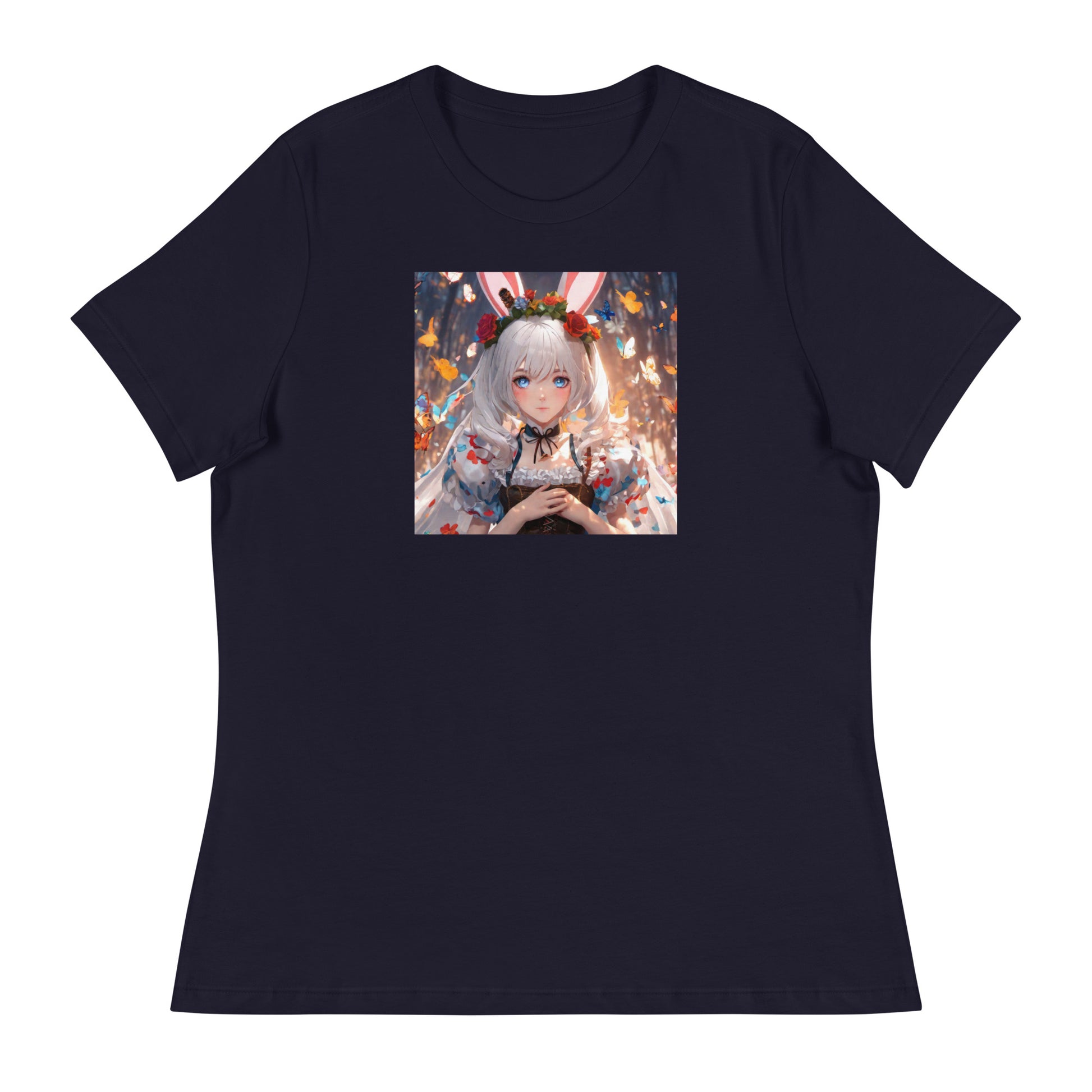 Women's Anime Alice from Alice in Wonderland T-Shirt Navy