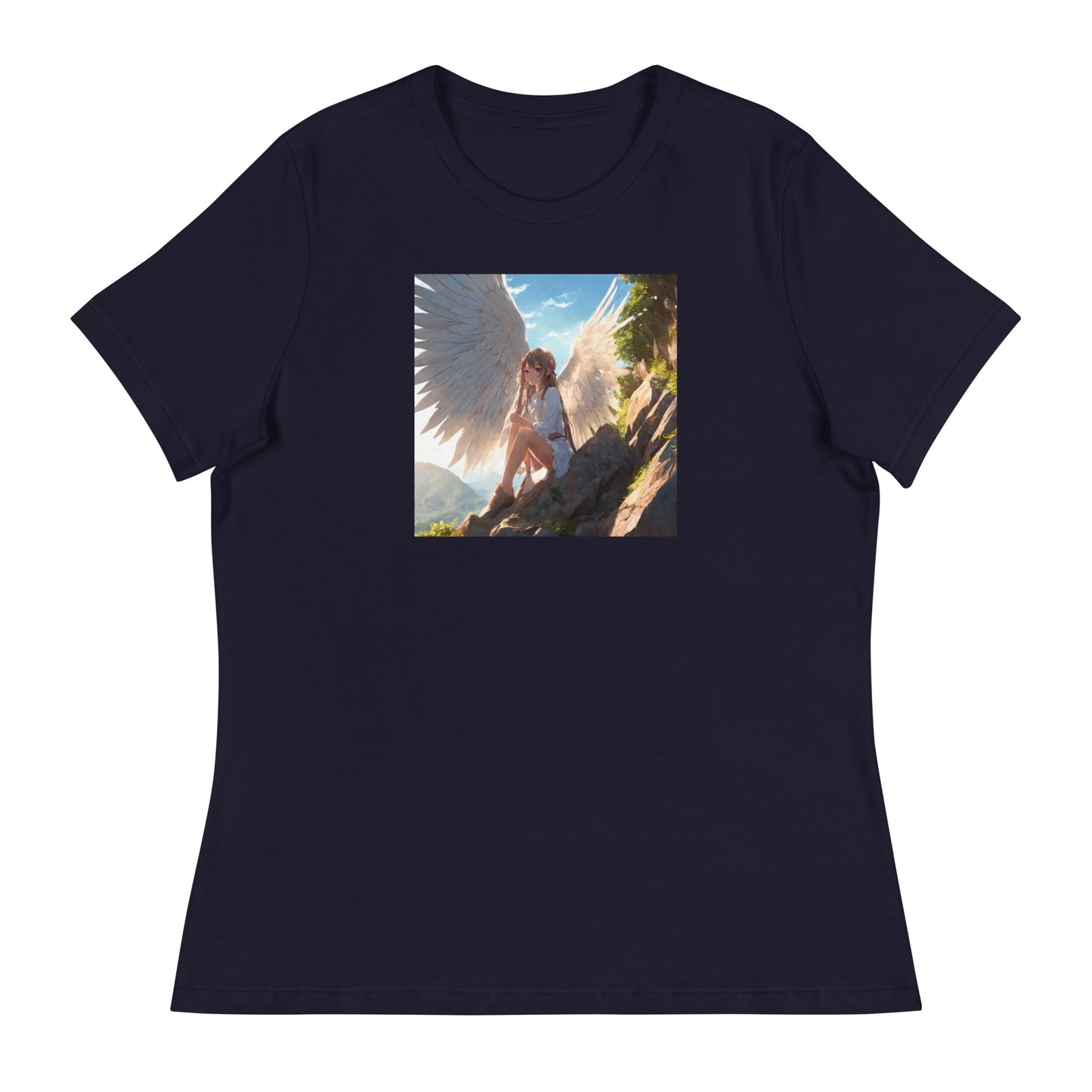 Beautiful Angel Women's Anime T-Shirt Navy