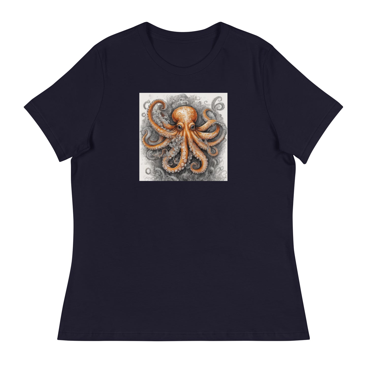 Octopus Women's Animal Lover T-Shirt Navy