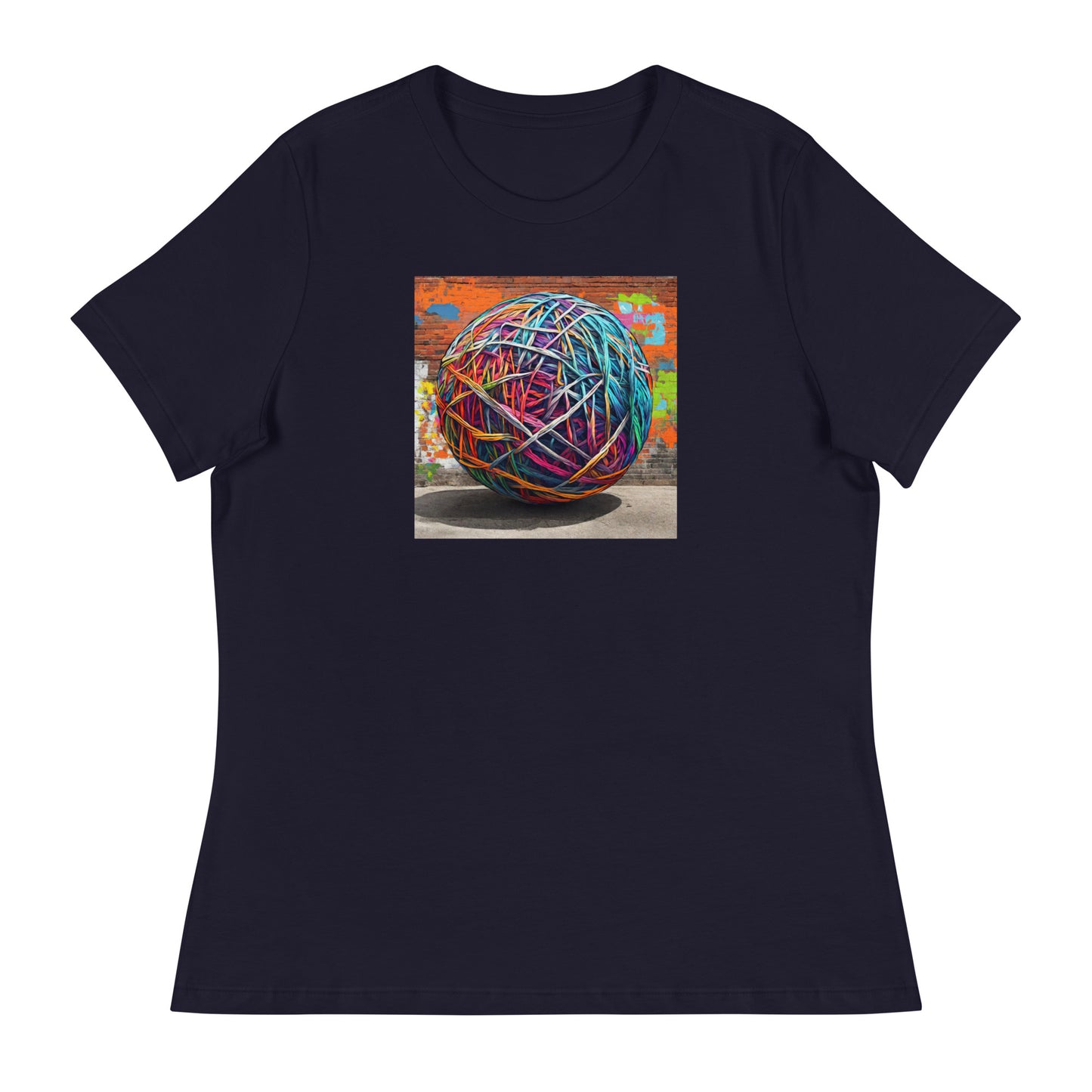 Ball of Yarn Women's Crochet and Knitting Lover T-Shirt Navy