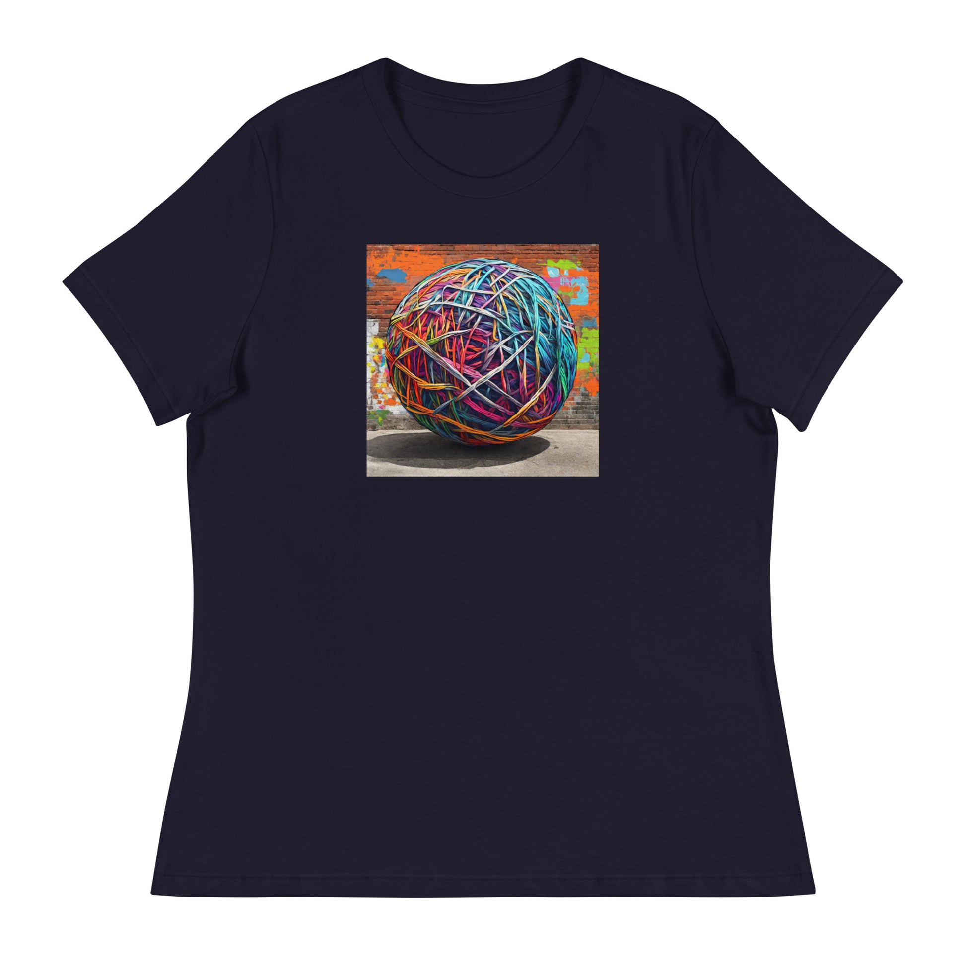 Ball of Yarn Women's Crochet and Knitting Lover T-Shirt Navy