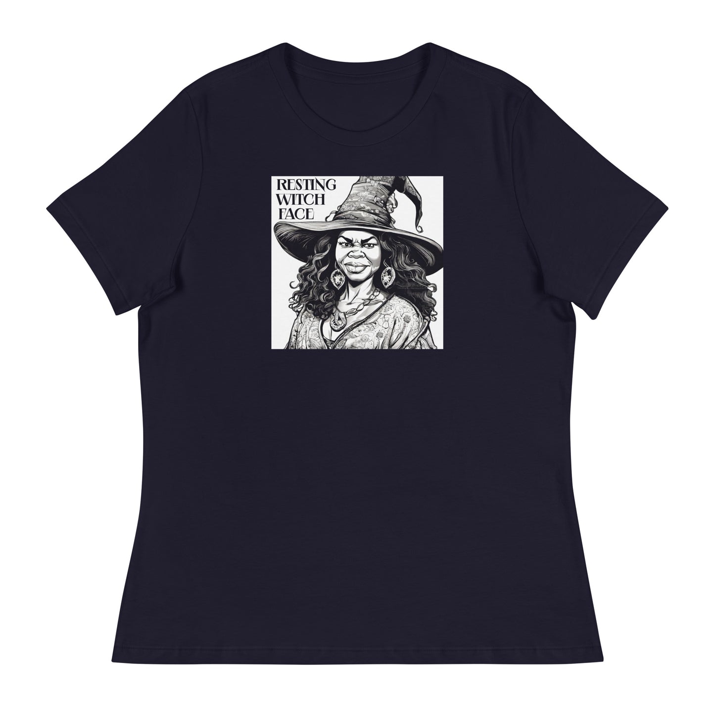 Resting Witch Face Women's Halloween T-Shirt Navy