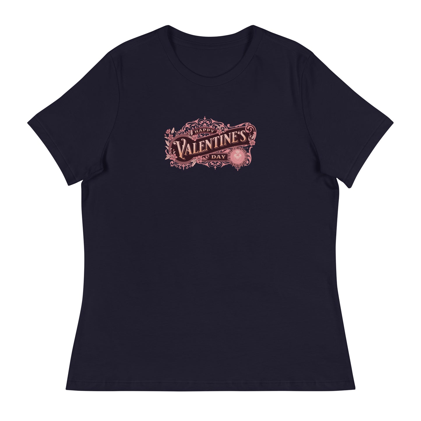 Women's Happy Valentine's Day T-Shirt Navy