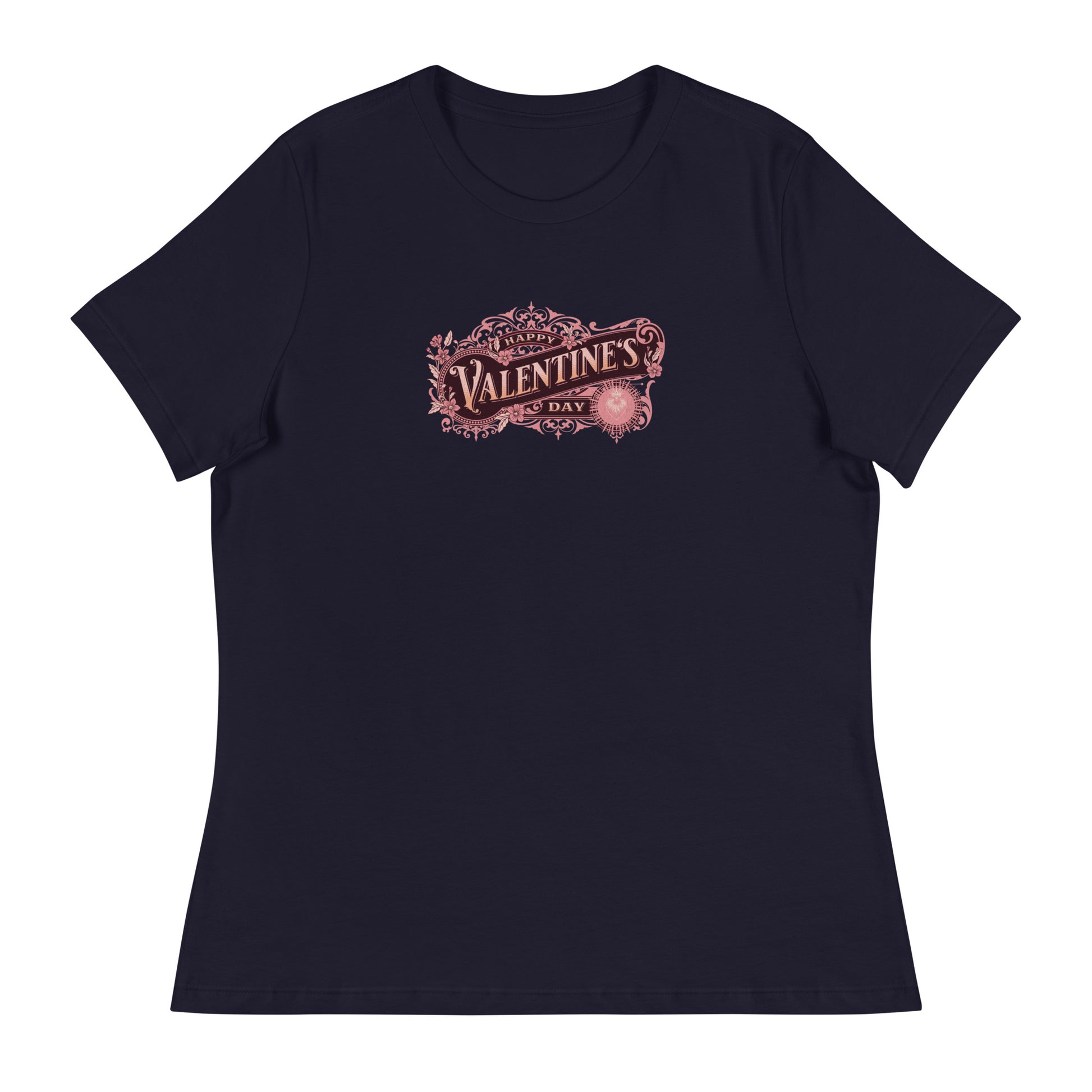 Women's Happy Valentine's Day T-Shirt Navy