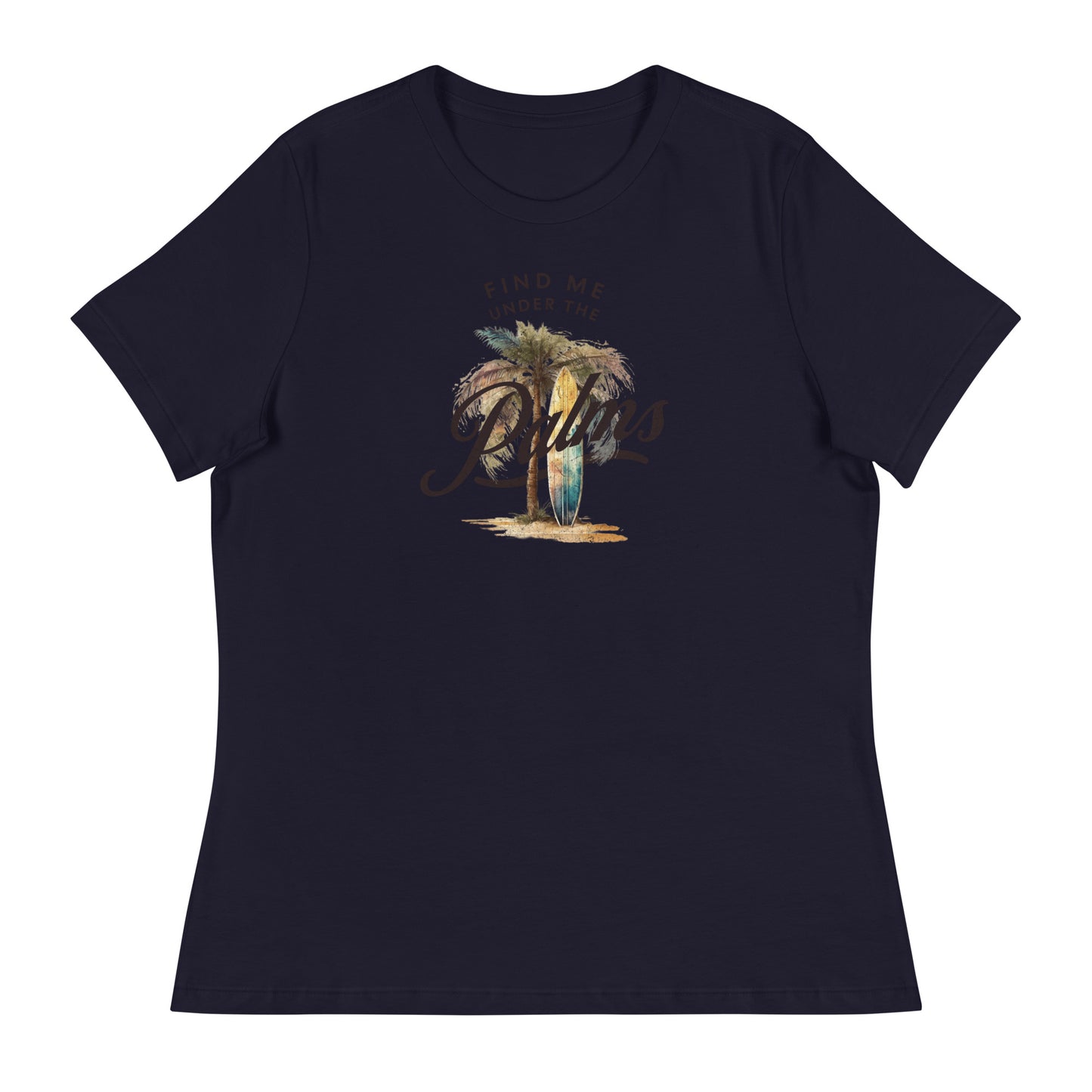 Find me Under the Palms Women's Beach T-Shirt Navy