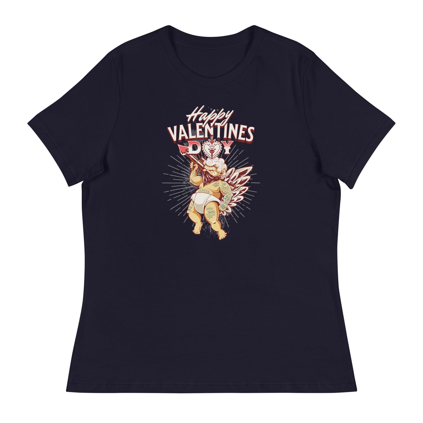 Inked Cupid Women's Valentine's Day T-Shirt Navy