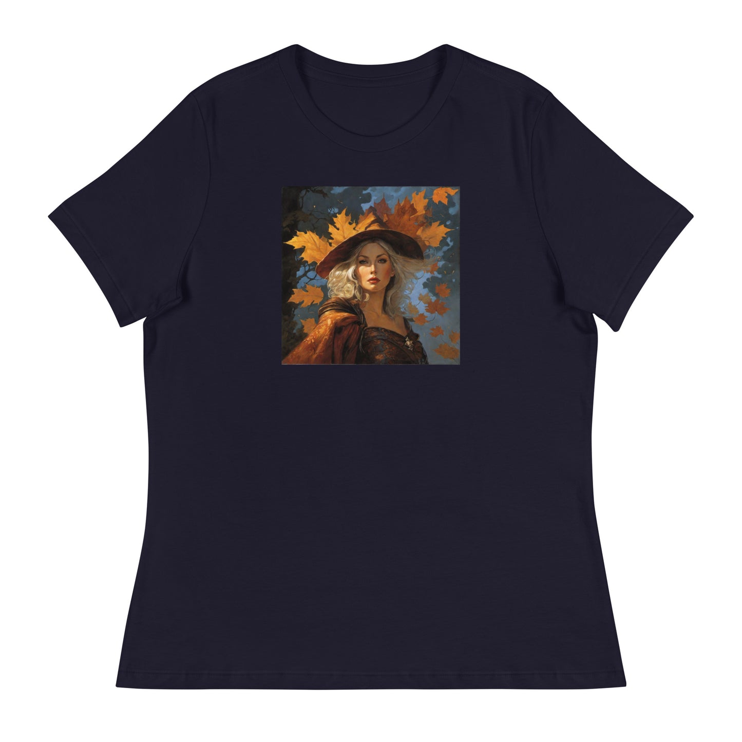 Autumn Queen Women's Fall T-Shirt Navy