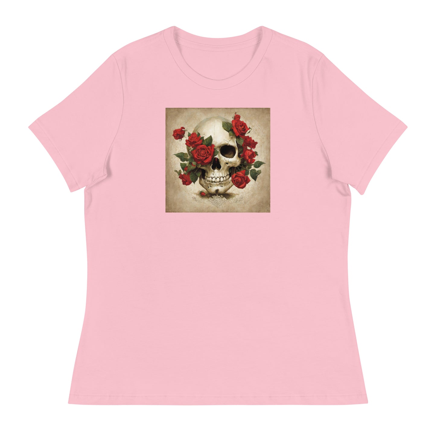 Skull & Roses Women's T-Shirt Pink