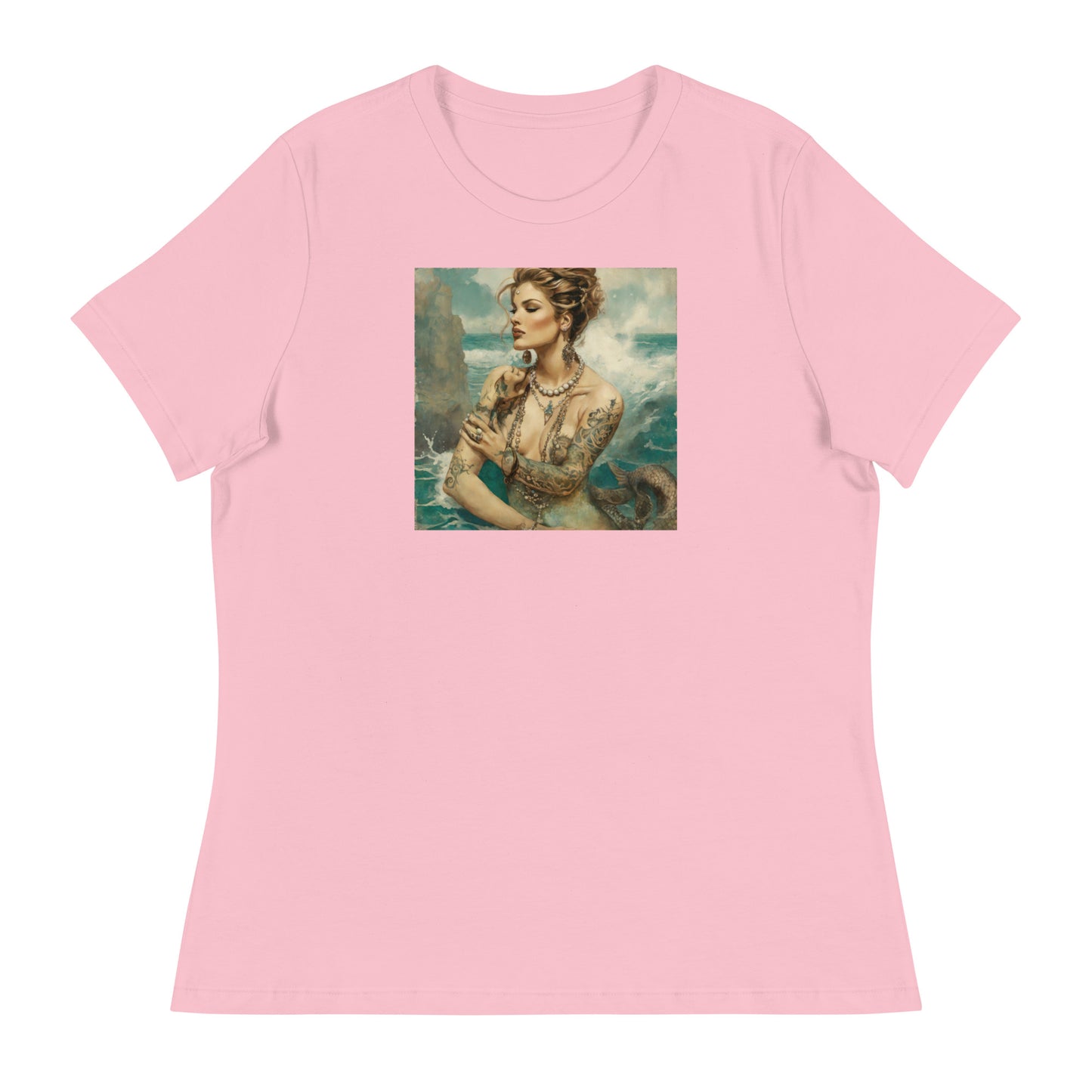 Mermaid with Tattoos Women's T-Shirt Pink